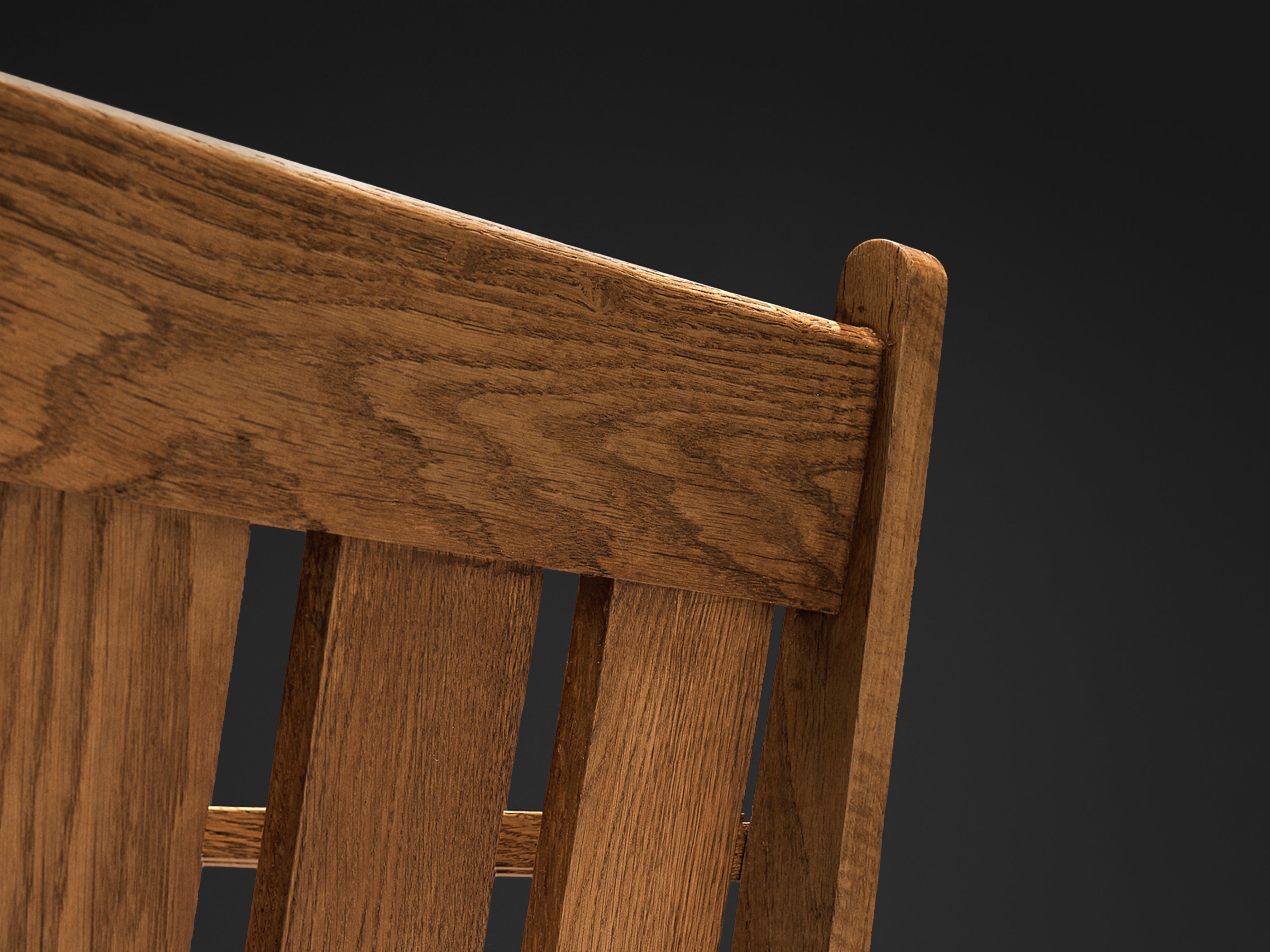 Early Dutch Lounge Chair in Oak and Rope Oak Seating Morentz