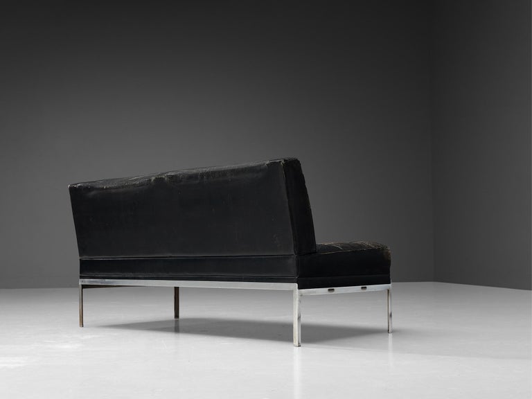 Johannes Spalt for Wittmann Sofa in Black Leather