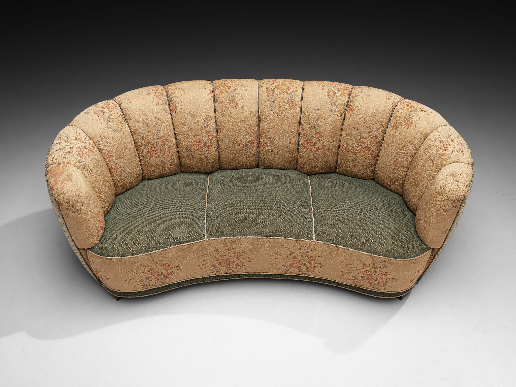 Danish Banana Sofa in Floral Upholstery Seating Morentz