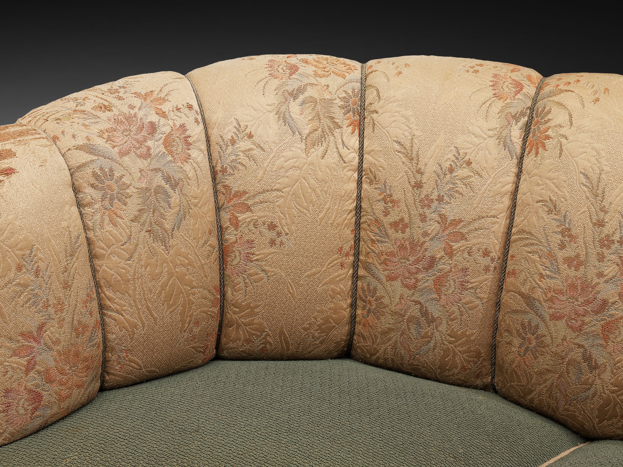 Danish Banana Sofa in Floral Upholstery Seating Morentz