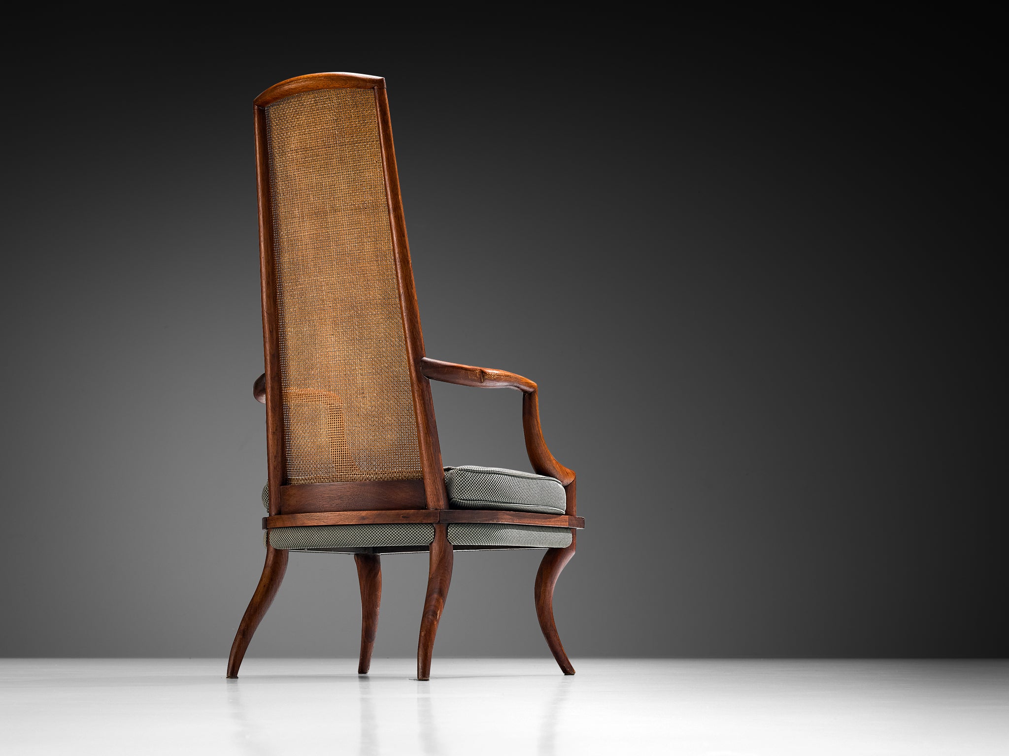Douglas Brown for Grand Ledge Chair Company Reupholstered Chair in Cane Seating Morentz