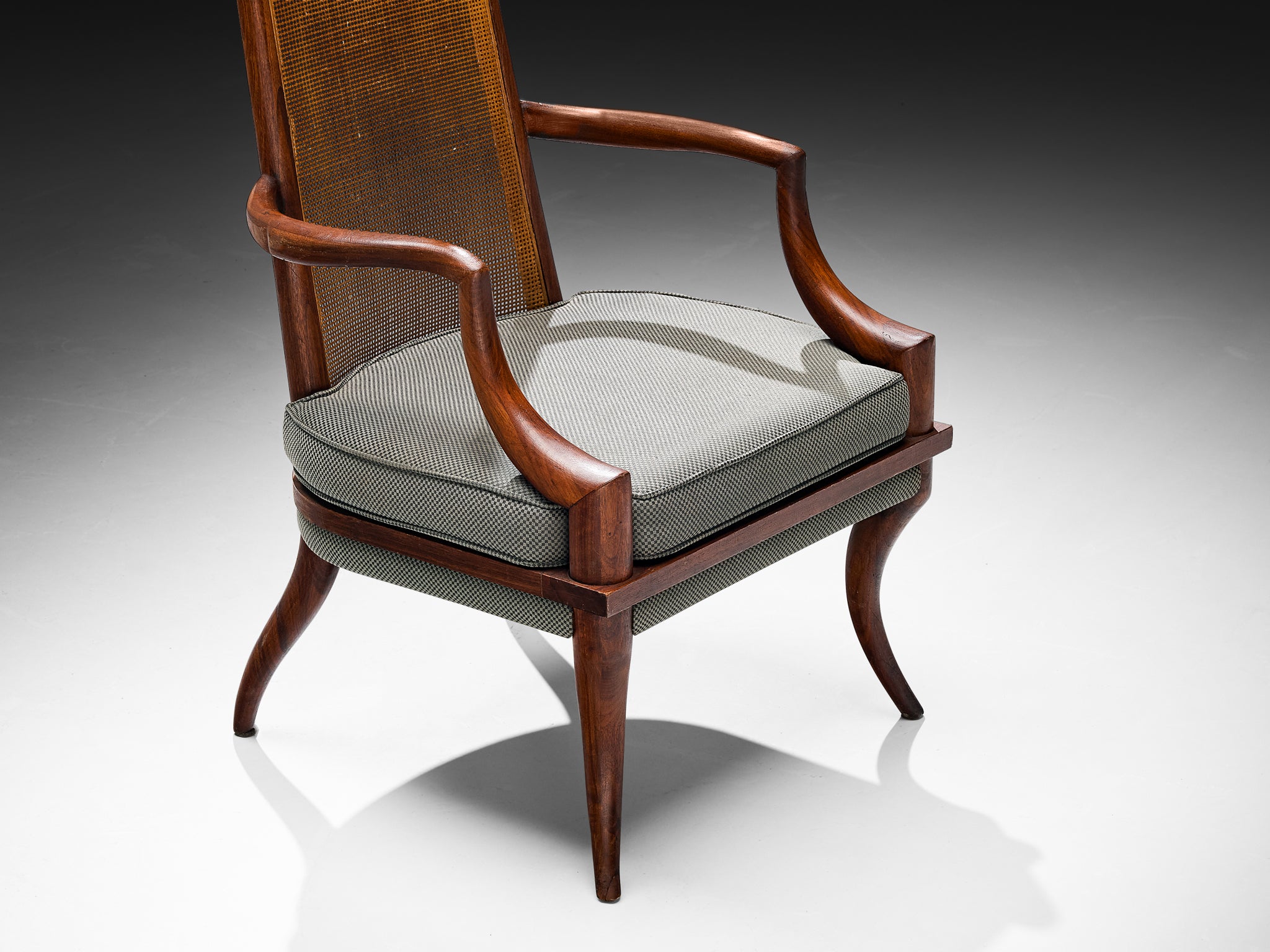 Douglas Brown for Grand Ledge Chair Company Reupholstered Chair in Cane Seating Morentz