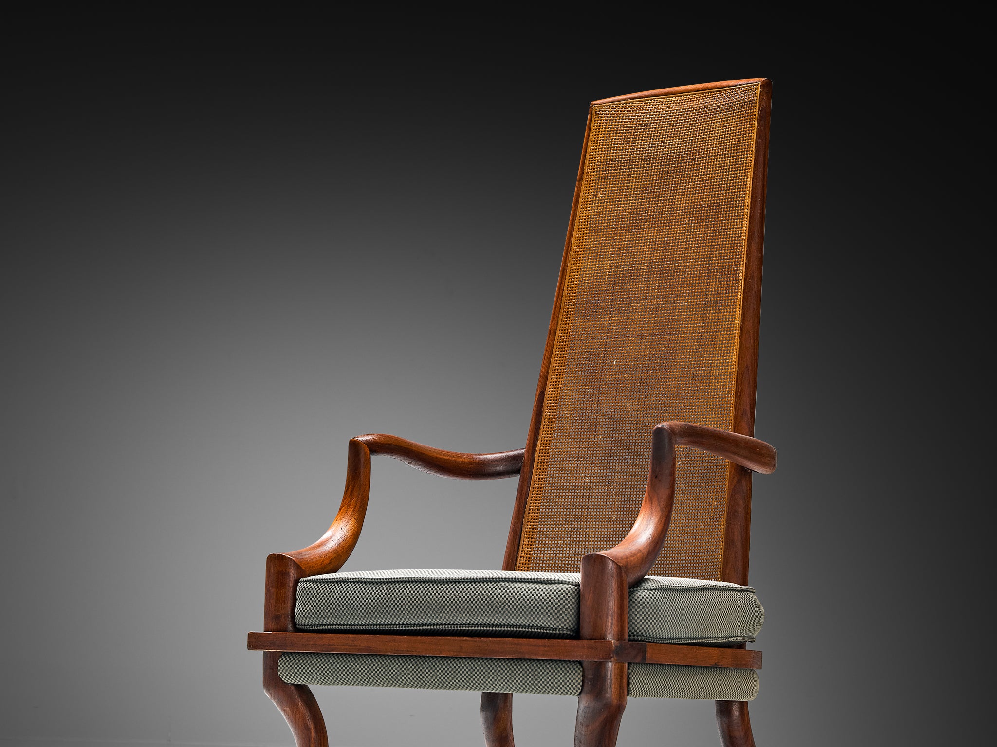 Douglas Brown for Grand Ledge Chair Company Reupholstered Chair in Cane Seating Morentz