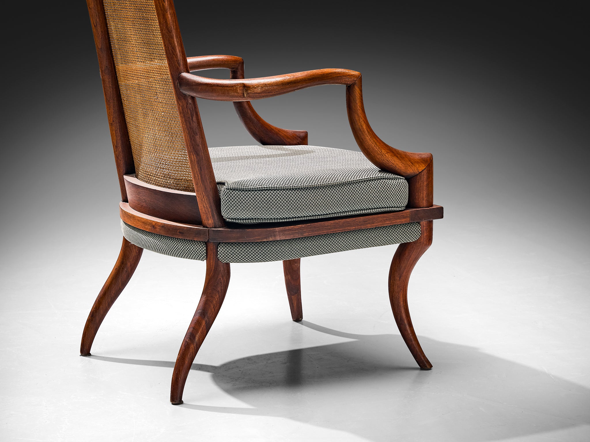 Douglas Brown for Grand Ledge Chair Company Reupholstered Chair in Cane Seating Morentz