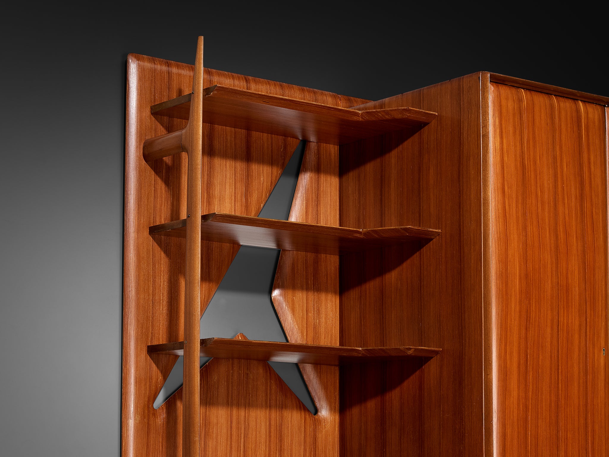 Large Versatile Italian Wall Unit in Teak Case pieces and storage cabinets Morentz