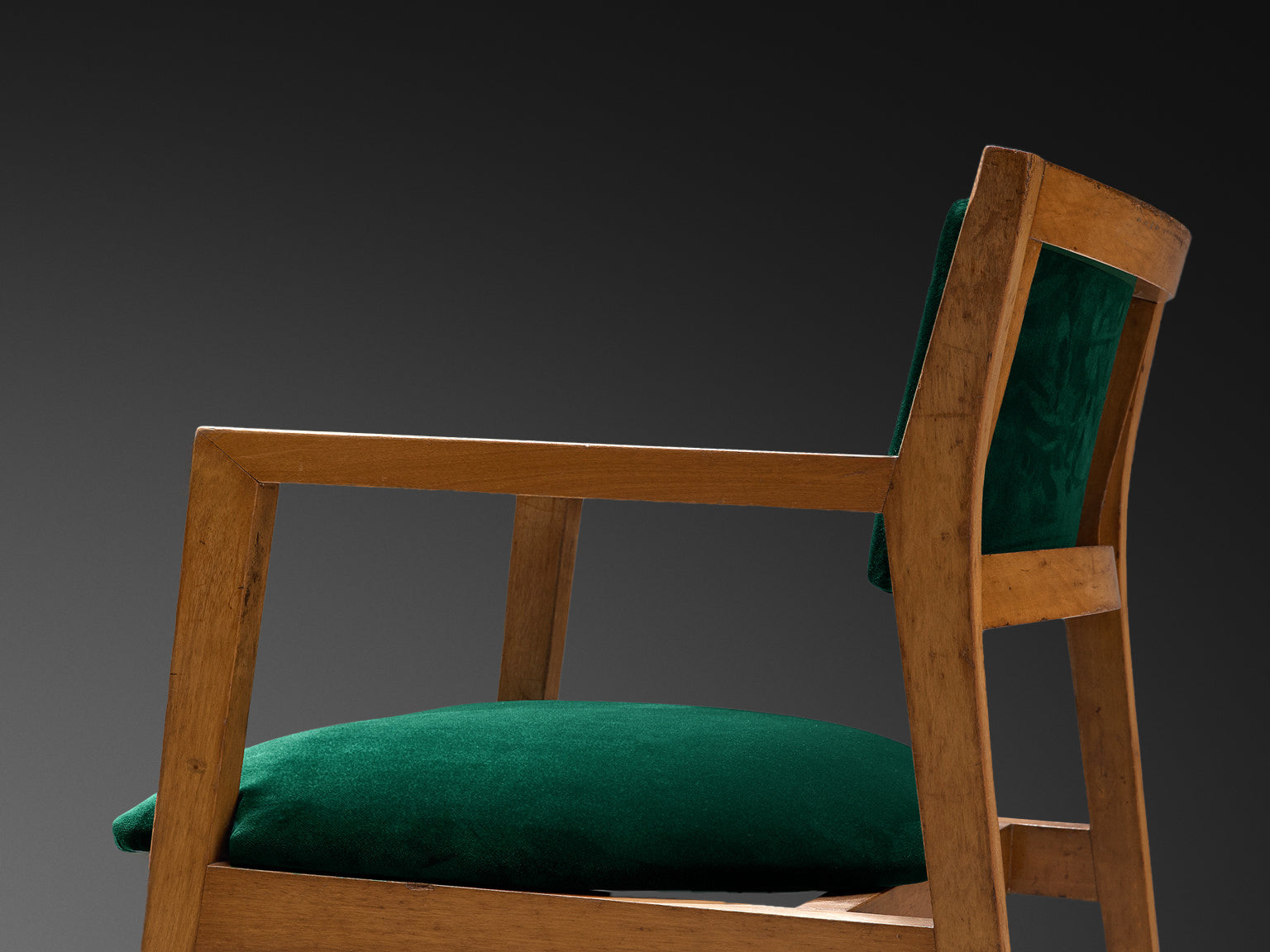 Edward Wormley Pair of Armchairs in Green Velvet Upholstery Seating Morentz