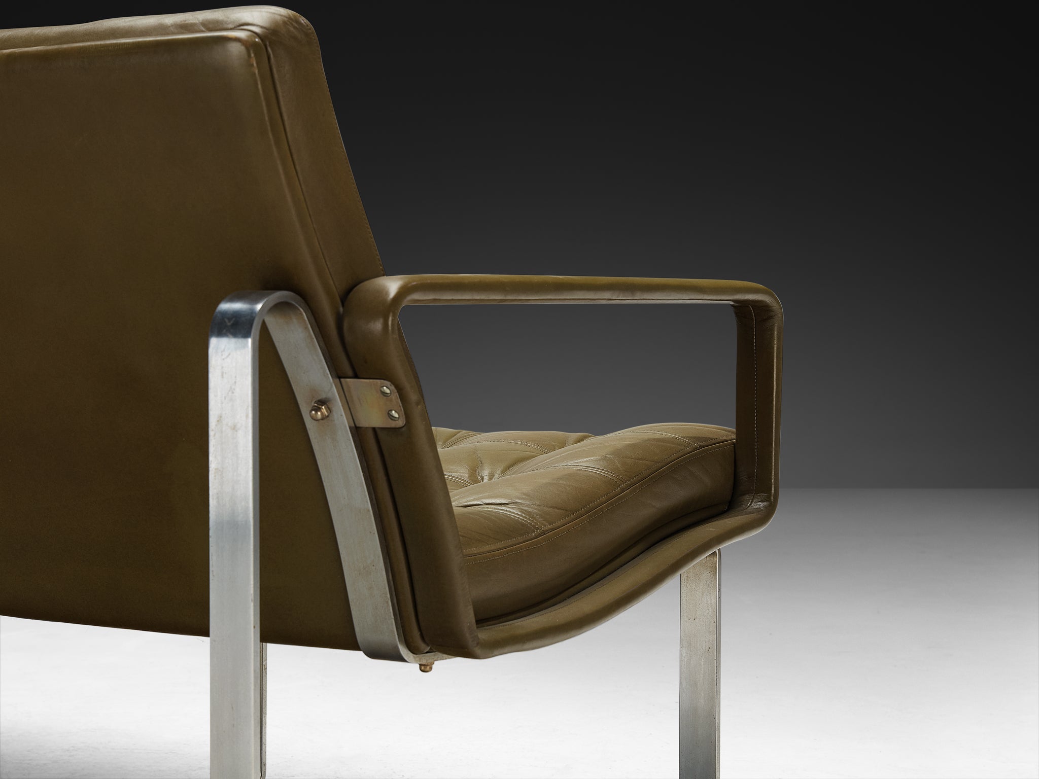 Ole Gjerløv-Knudsen & Torben Lind Moduline Sofa in Navy Green Leather Seating Morentz