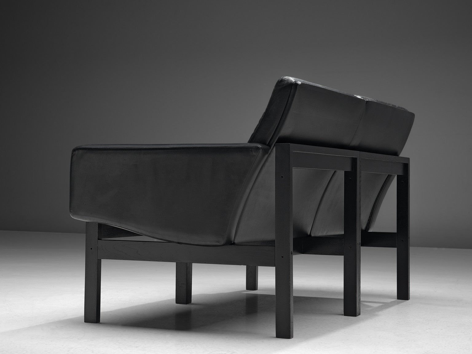 Gjerløv-Knudsen and Lind 'Moduline' All Black Leather Settee or Sofa seating Morentz