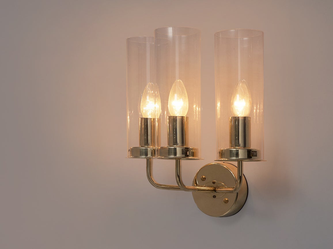 Hans-Agne Jakobsson 'Sonata' Wall Light in Glass and Brass lighting Morentz