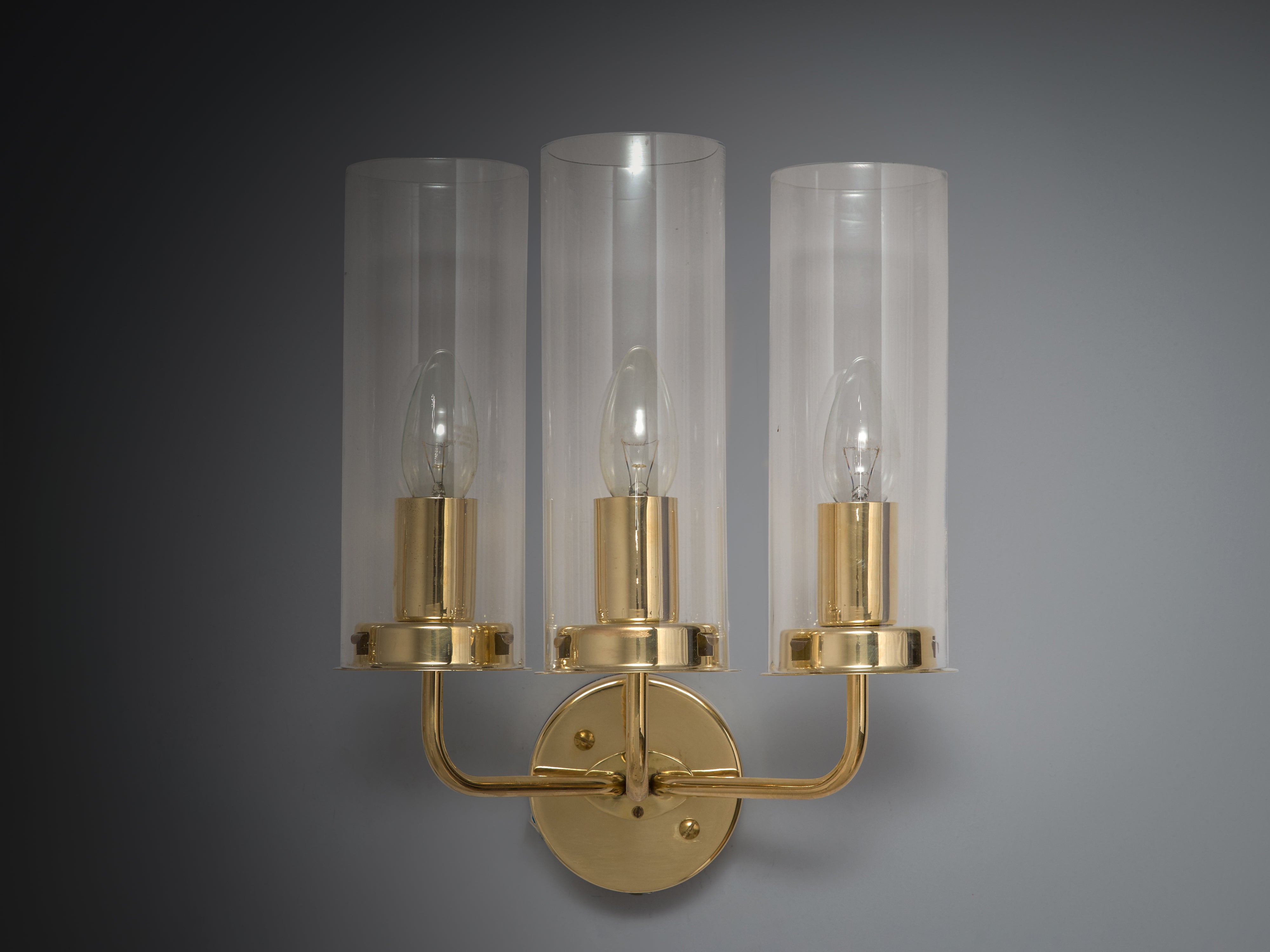 Hans-Agne Jakobsson 'Sonata' Wall Light in Glass and Brass Lighting Morentz