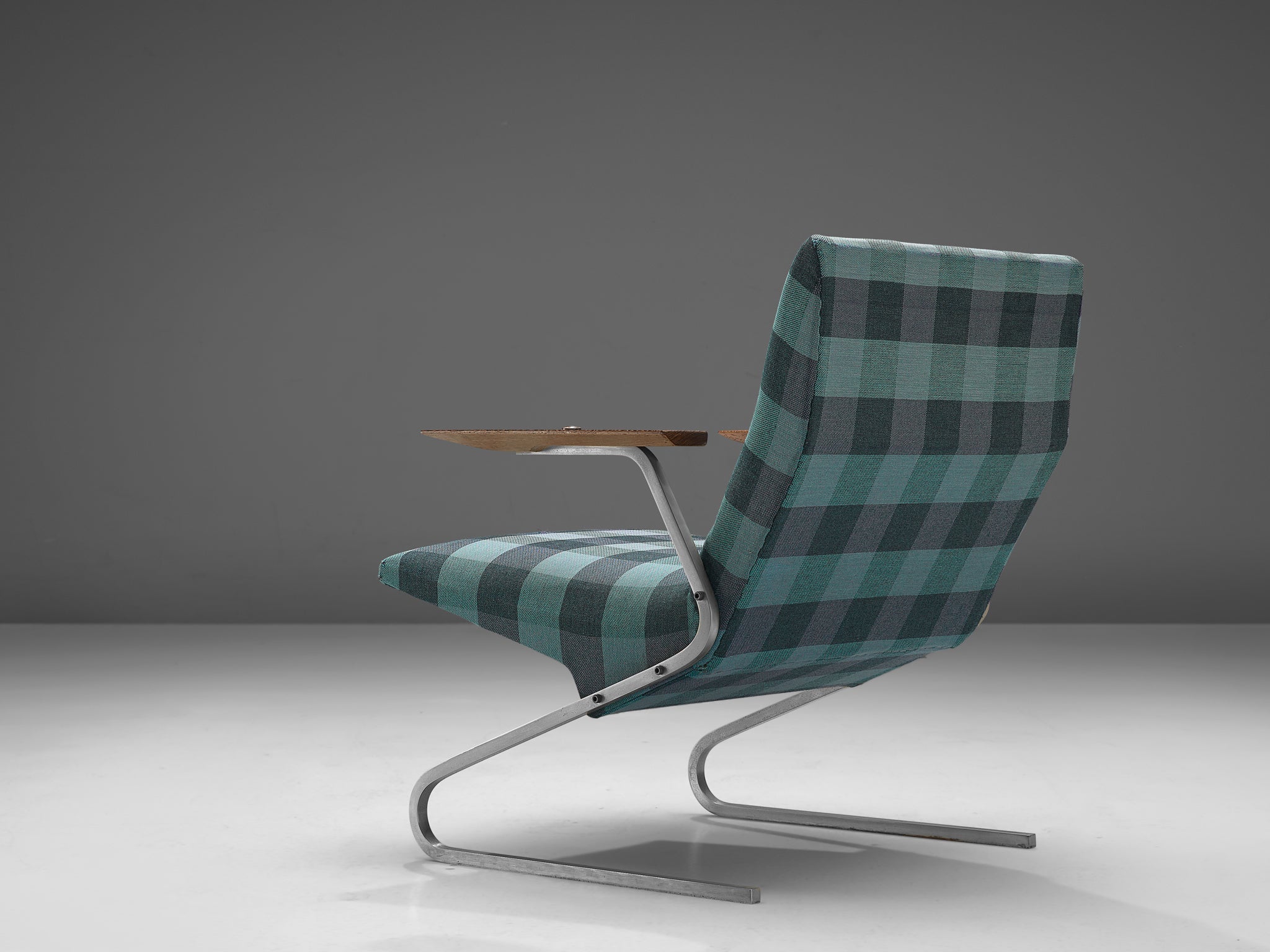 Georges van Rijck 'Cantilever' Armchair in Blue Checkered Upholstery seating Morentz