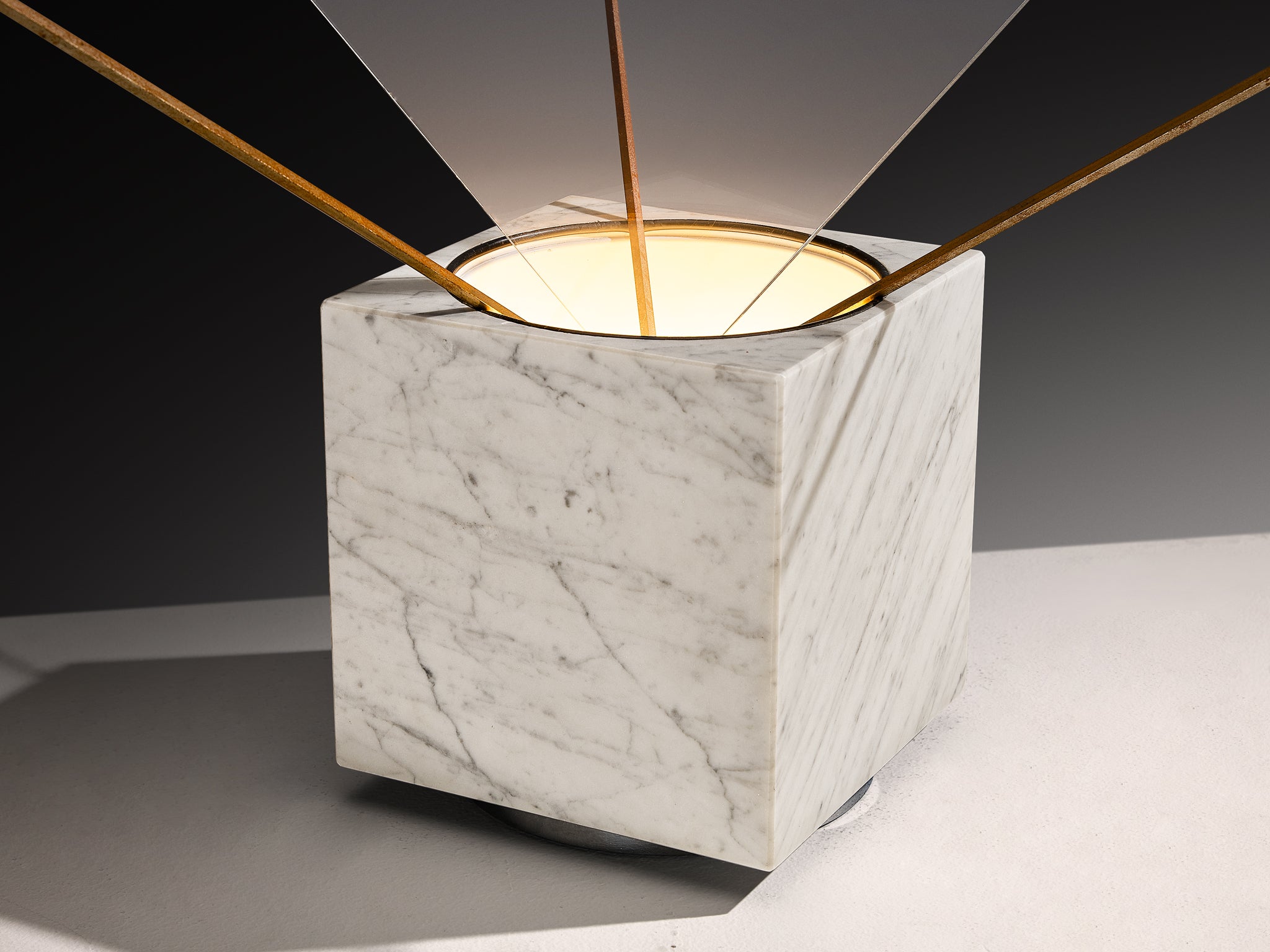 Claudio Salocchi for Lumenform Post-Modern 'Tulpa' Table Lamp with Geometric Cube Lighting Morentz