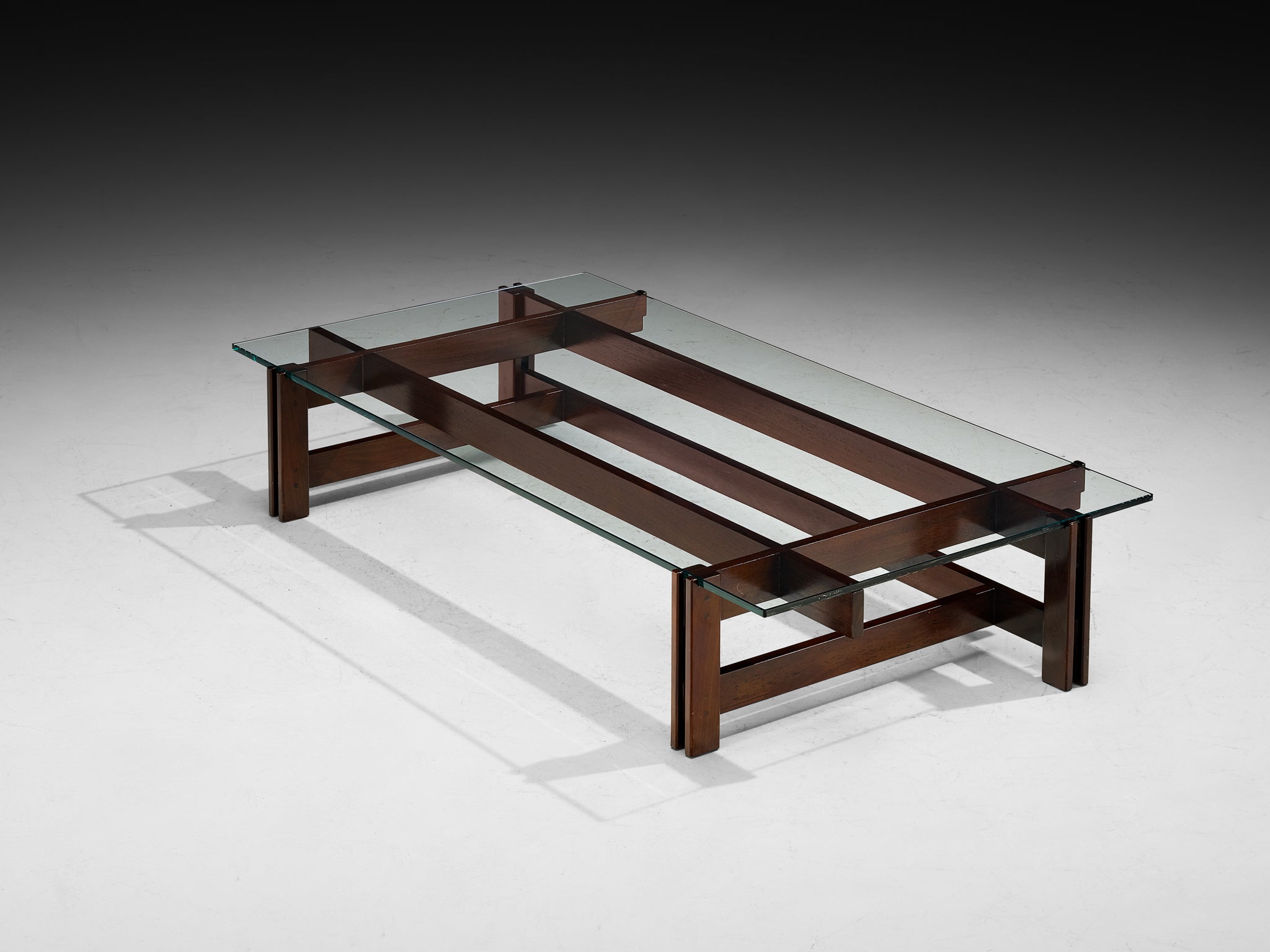 Ico Parisi for Cassina '751' Coffee Table in Dark Wood and Glass Tables Morentz