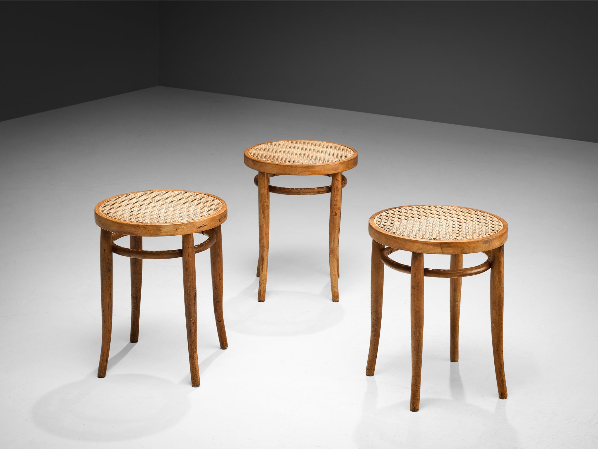 French Cafe Stools in Cane and Wood Seating Morentz