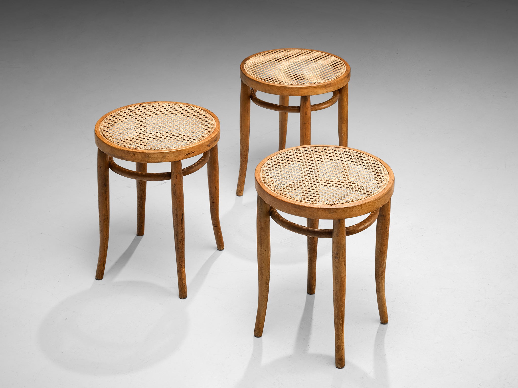French Cafe Stools in Cane and Wood Seating Morentz