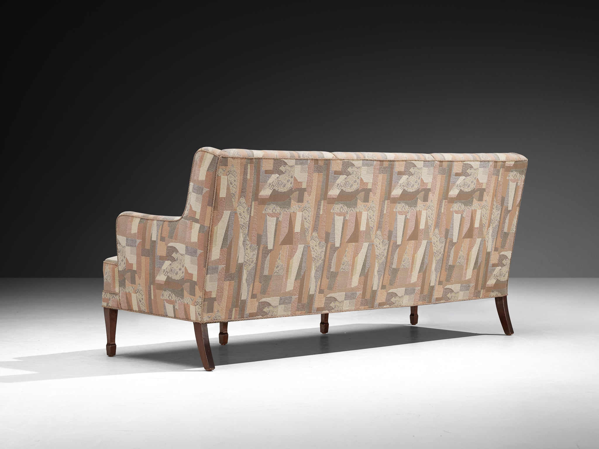 Frits Henningsen Three-Seat Sofa in Pastel Upholstery Seating Morentz