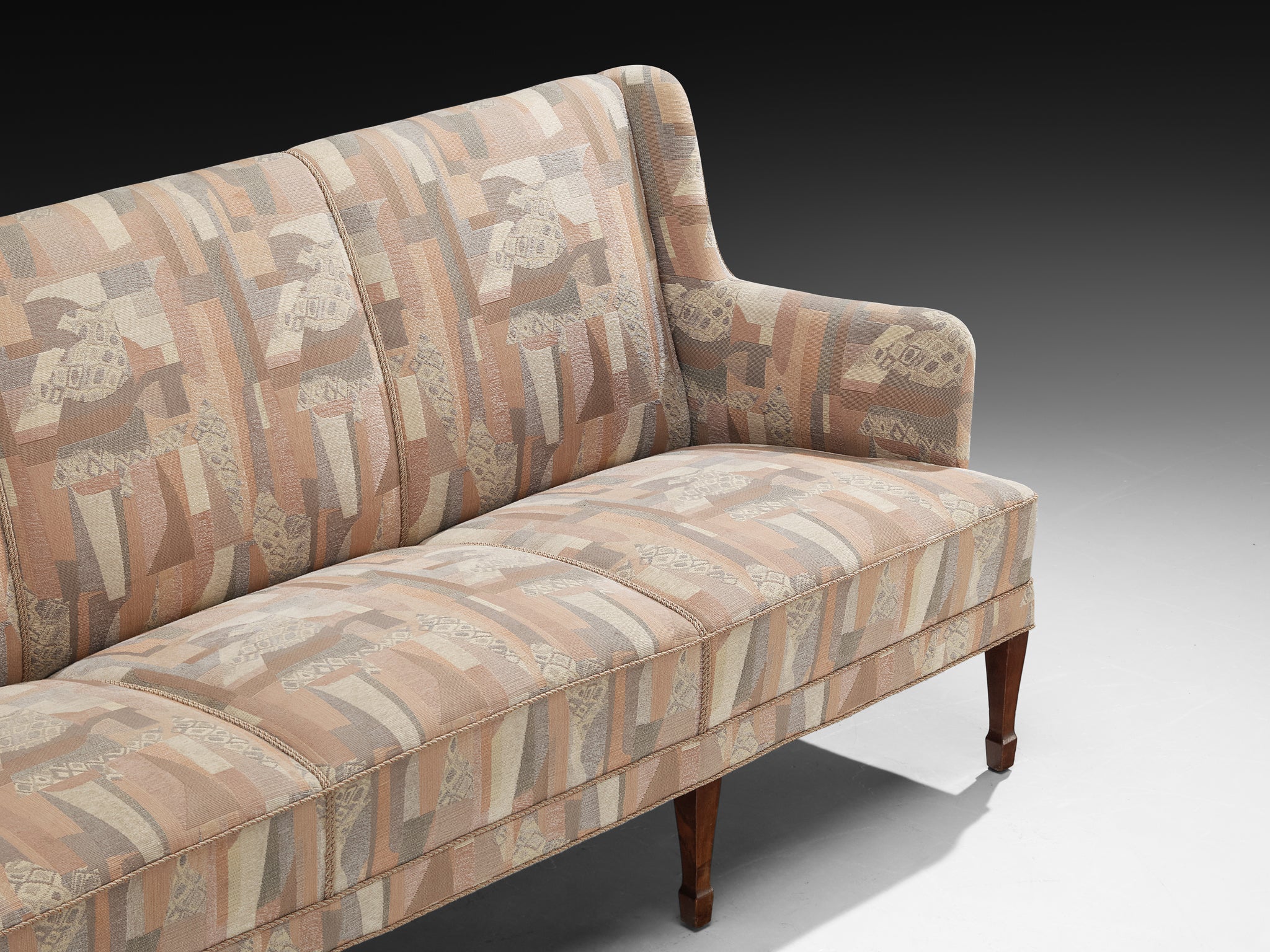 Frits Henningsen Three-Seat Sofa in Pastel Upholstery Seating Morentz