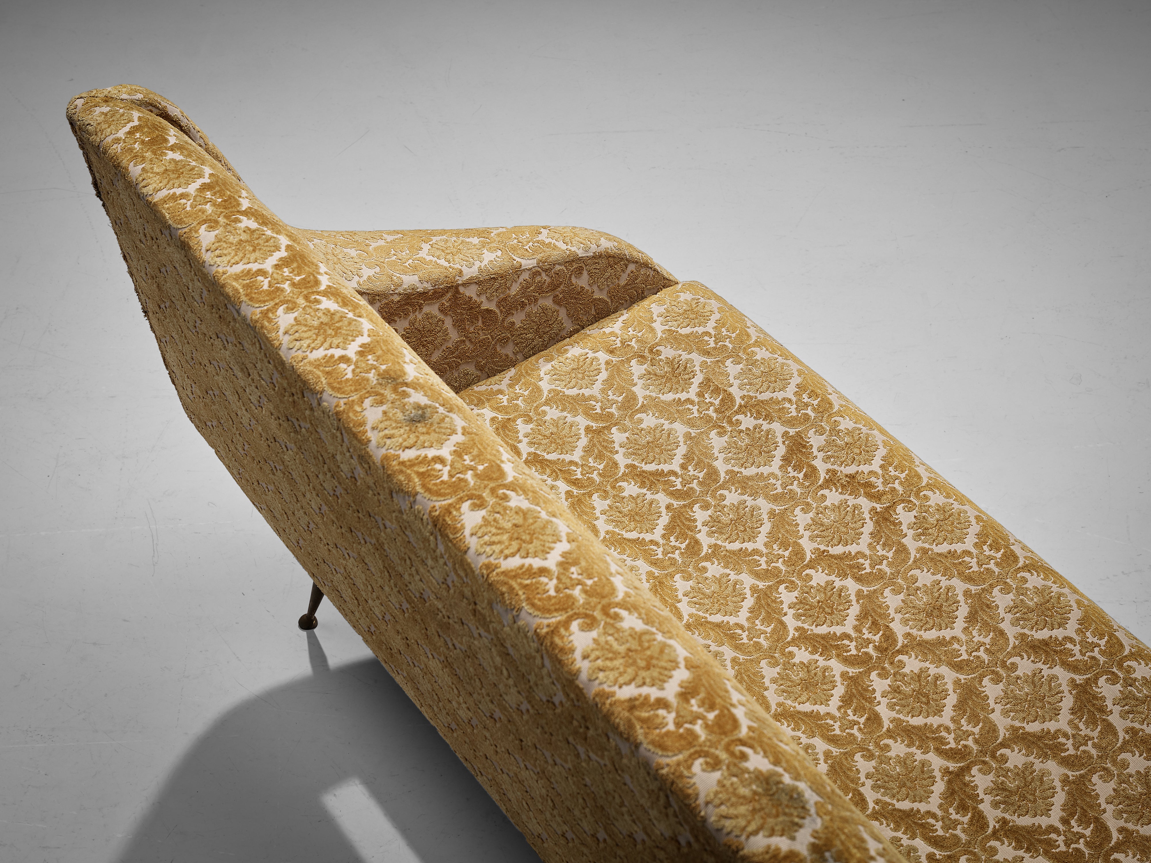 Delicate Italian Sofa in Patterned Yellow Upholstery seating Morentz