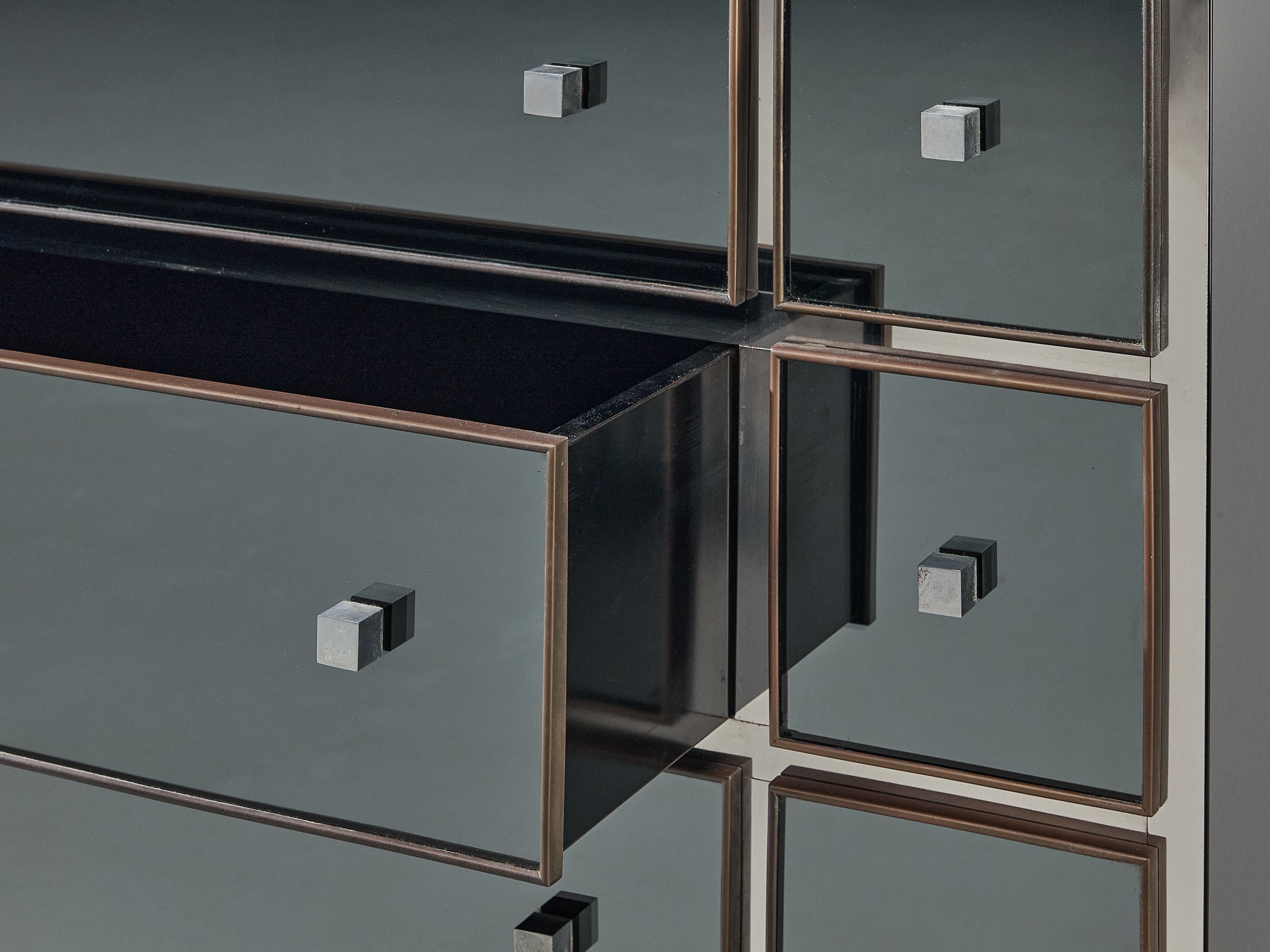 Michel Pigneres Mirrored Chest of Drawers Case pieces and storage cabinets Morentz