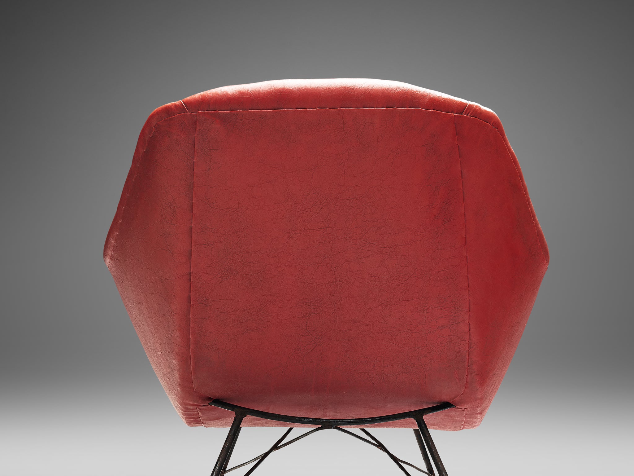 Carlo Hauner and Martin Eisler Lounge Chairs in Blue and Red Upholstery Seating Morentz