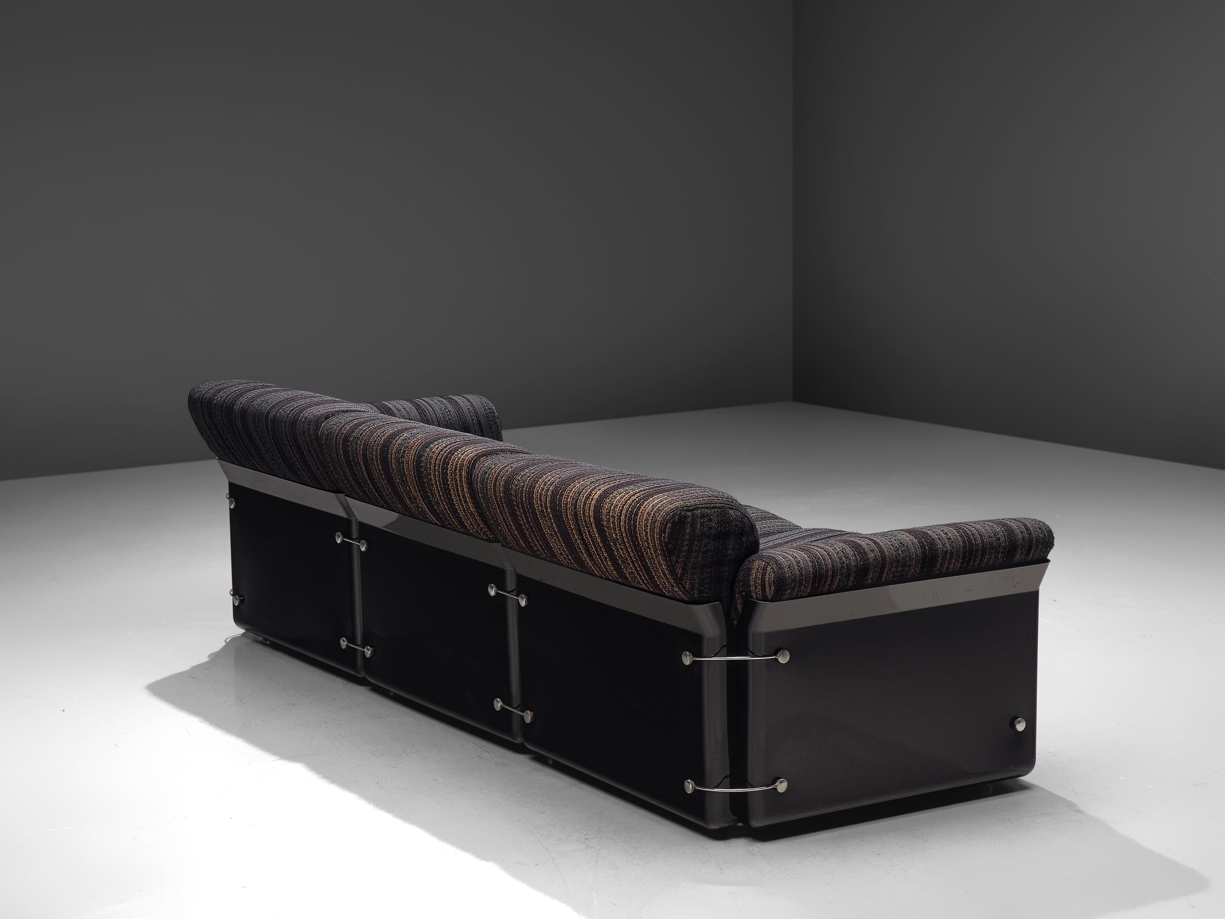 Vittorio Introini for Saporiti 'Larissa' Sofa in Purple Black Upholste