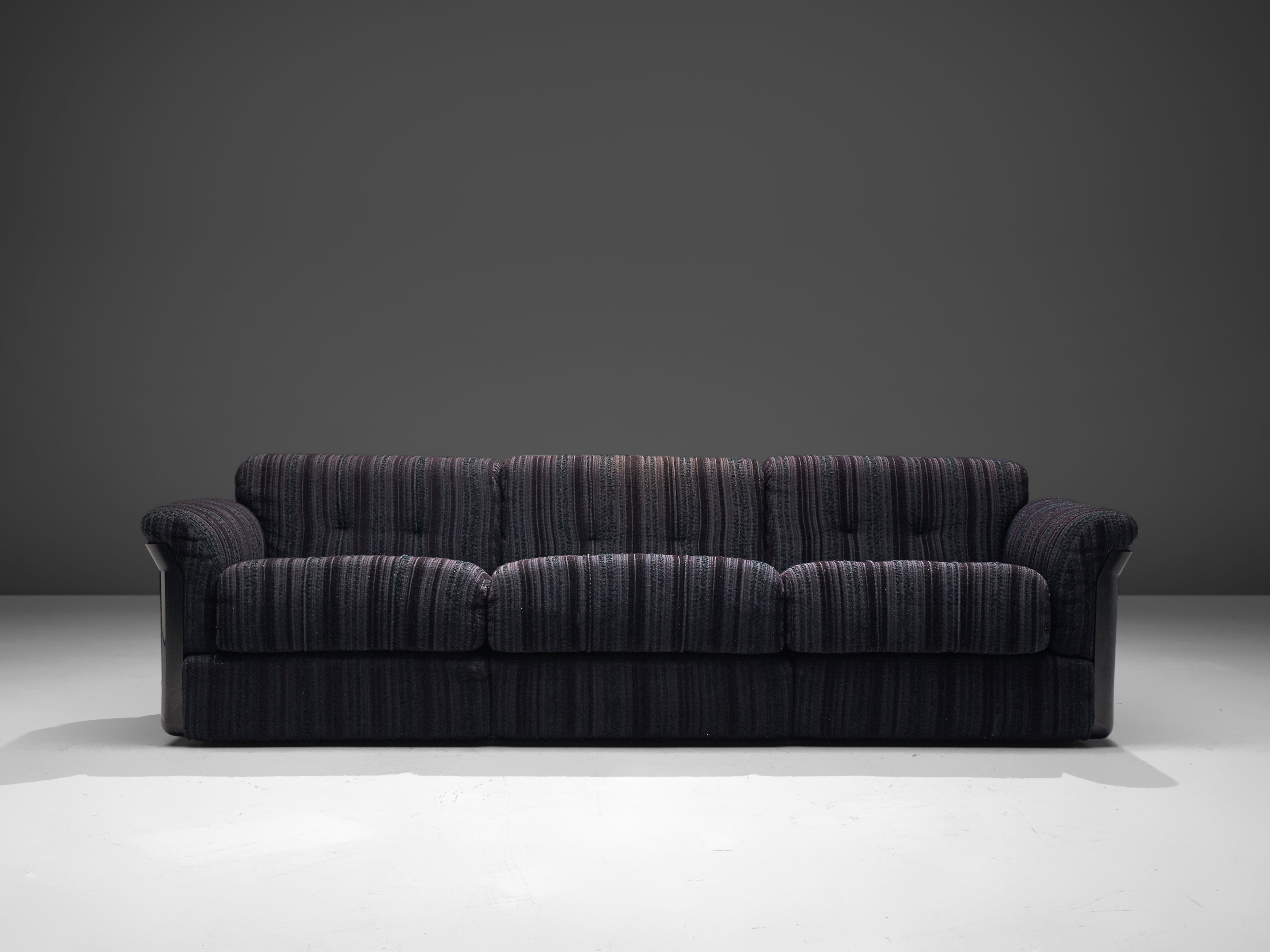 Vittorio Introini for Saporiti 'Larissa' Sofa in Purple Black Upholste