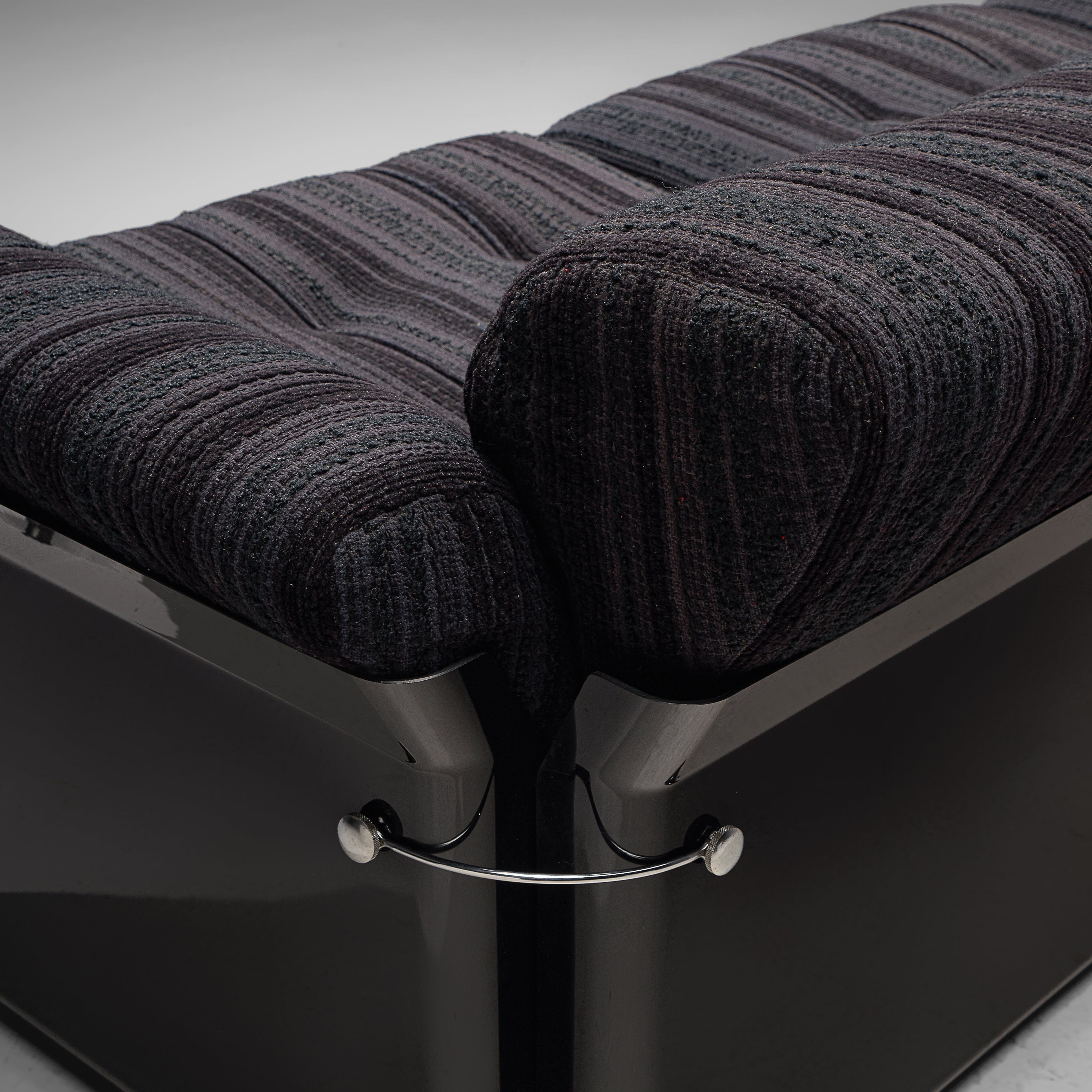 Vittorio Introini for Saporiti 'Larissa' Sofa in Purple Black Upholstery seating Morentz