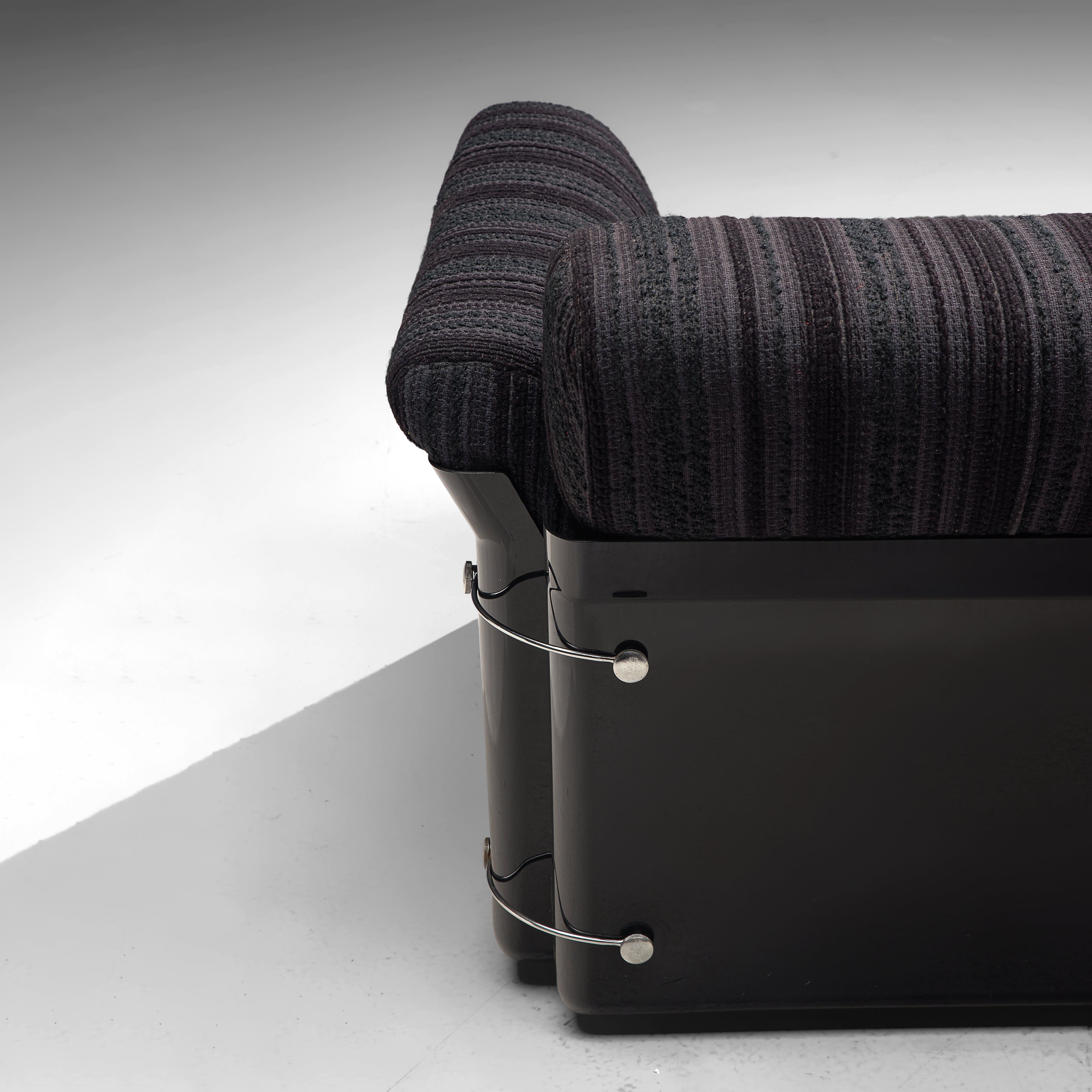 Vittorio Introini for Saporiti 'Larissa' Sofa in Purple Black Upholstery seating Morentz