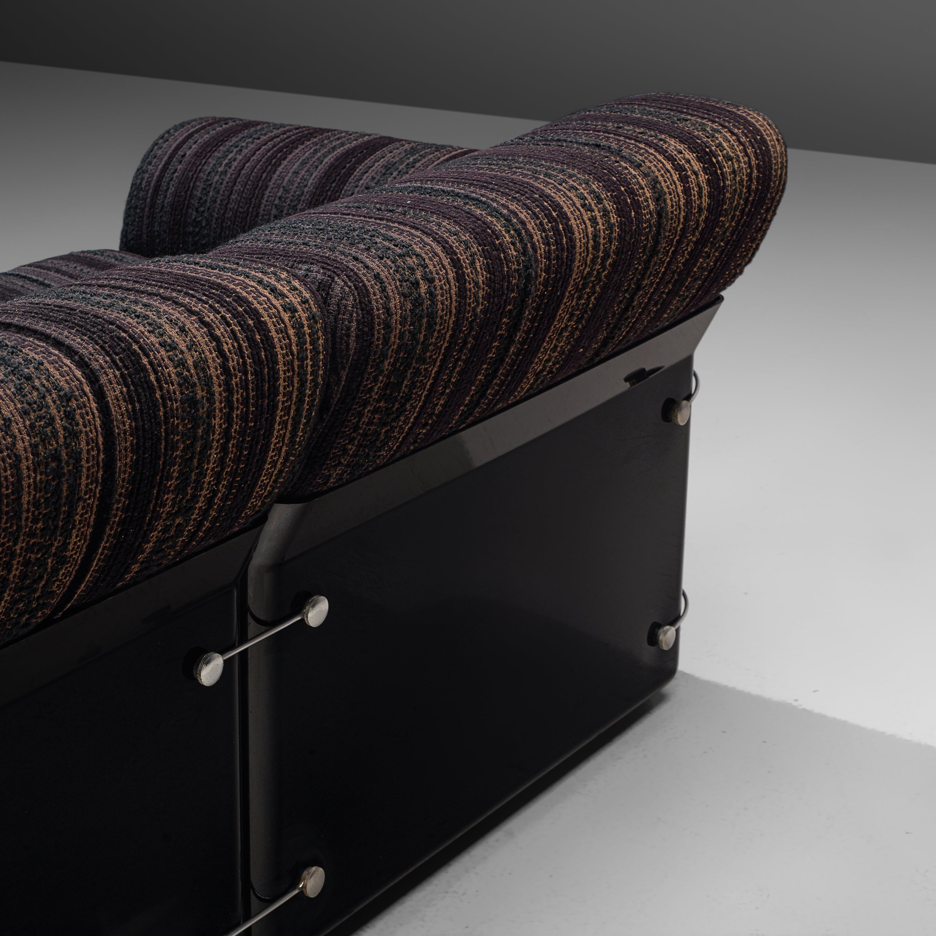 Vittorio Introini for Saporiti 'Larissa' Sofa in Purple Black Upholste