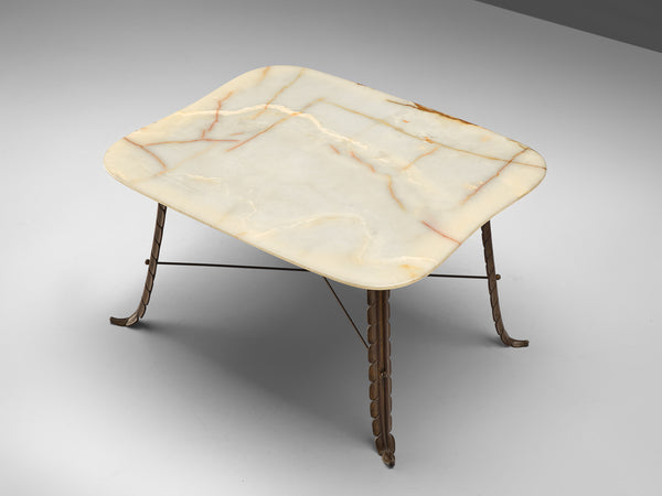 Italian Side Table in Marble and Bronze
