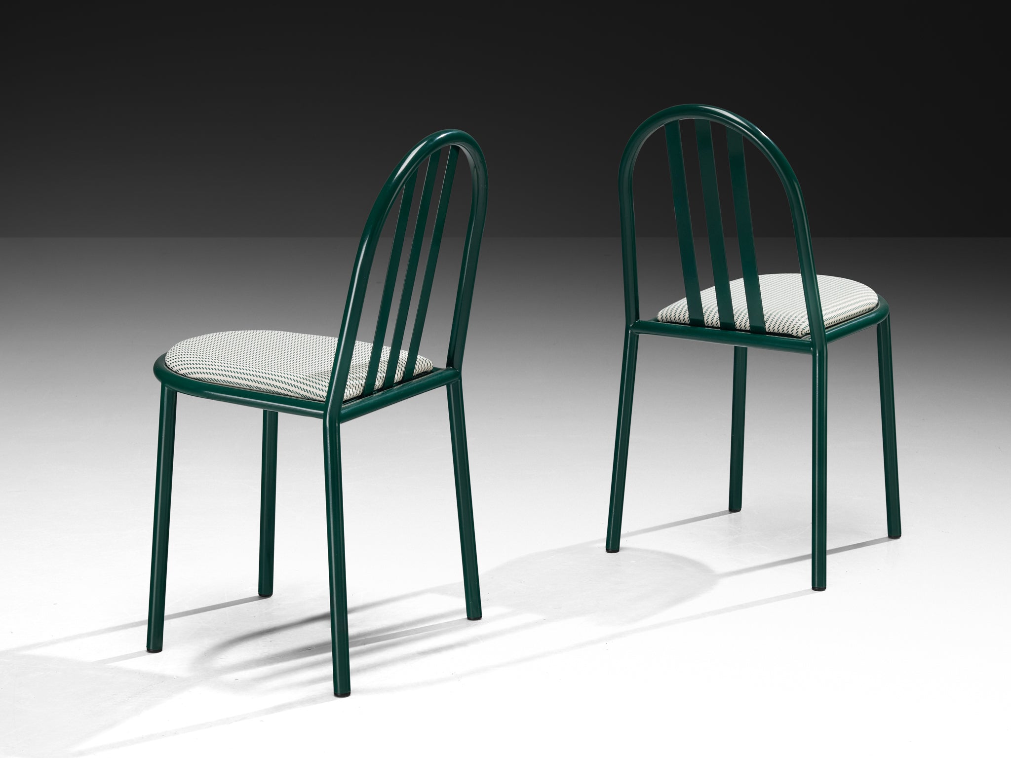 Set of Forest Green Tubular Steel Chairs by Robert Mallet-Stevens Seating Morentz