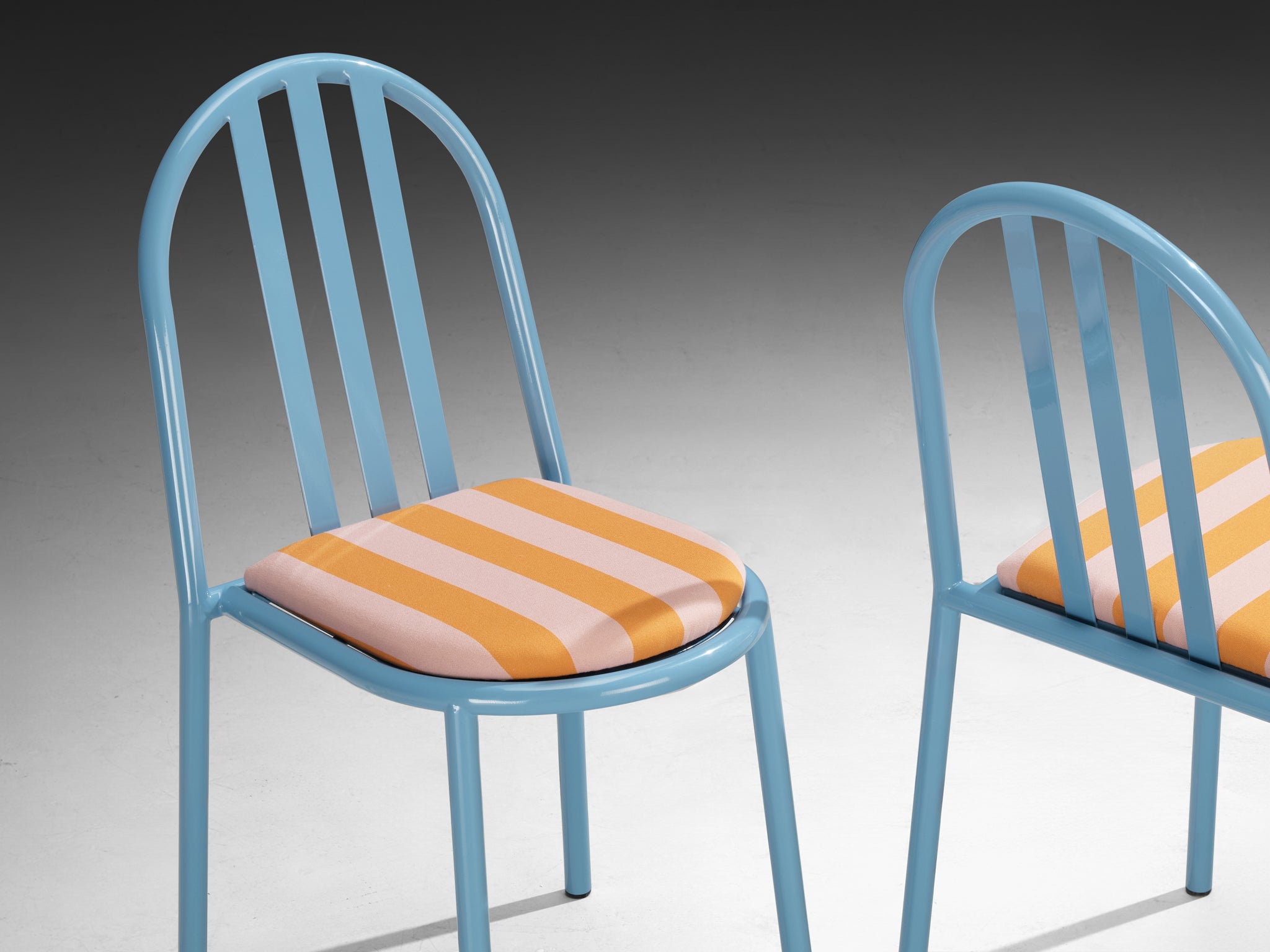 Sky Blue Tubular Steel Chairs by Robert Mallet-Stevens Seating Morentz