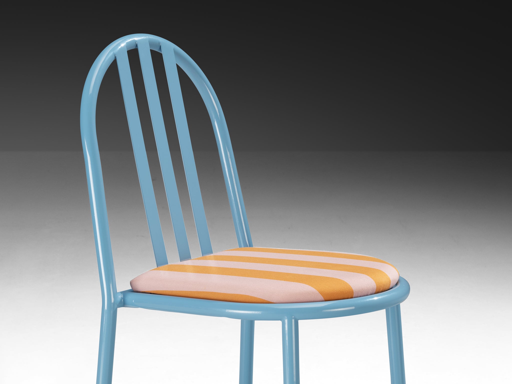 Set of Sky Blue Tubular Steel Chairs by Robert Mallet-Stevens Seating Morentz