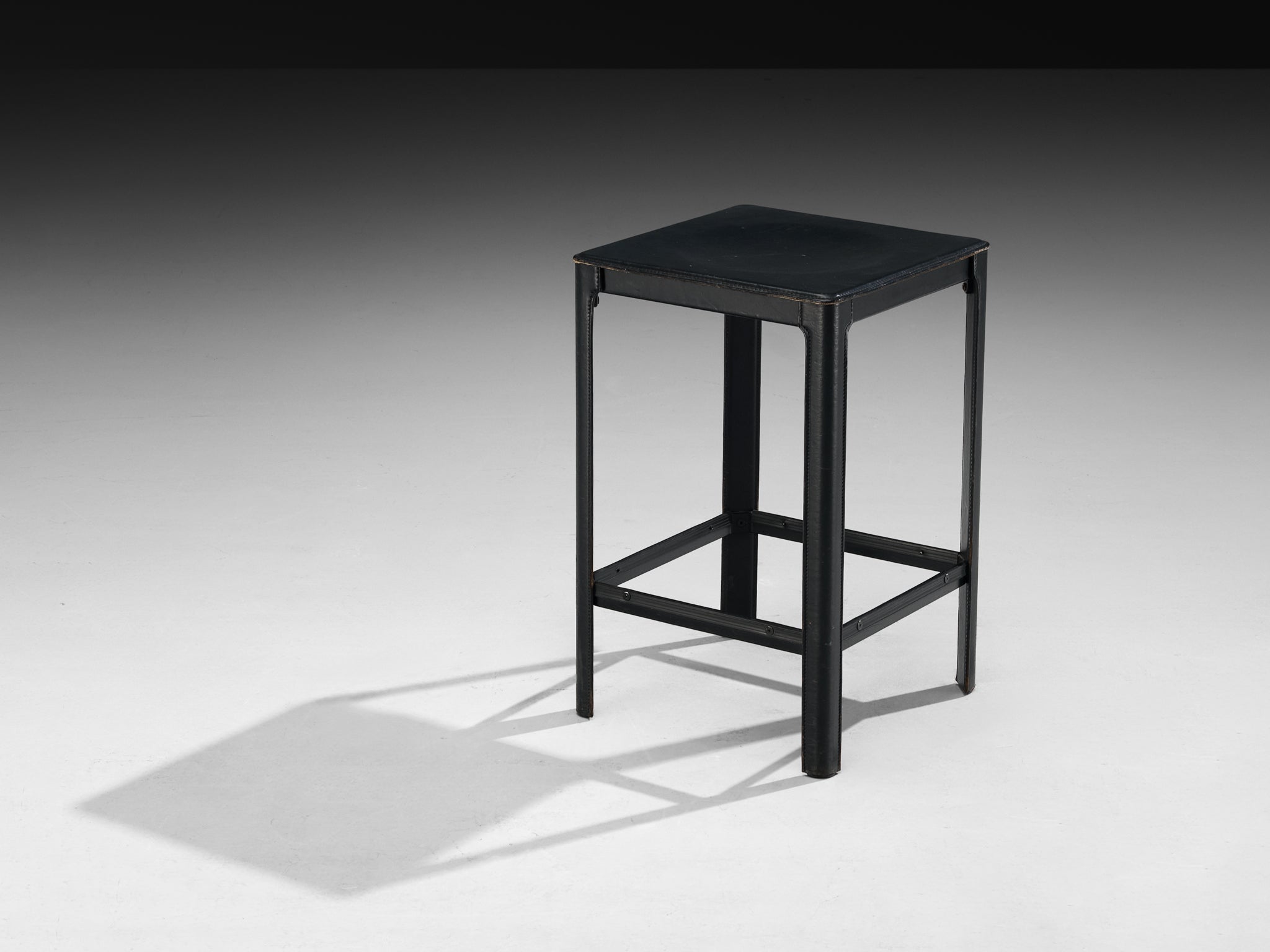 Matteo Grassi Bar Stools in Dark Grey Leather Seating Morentz