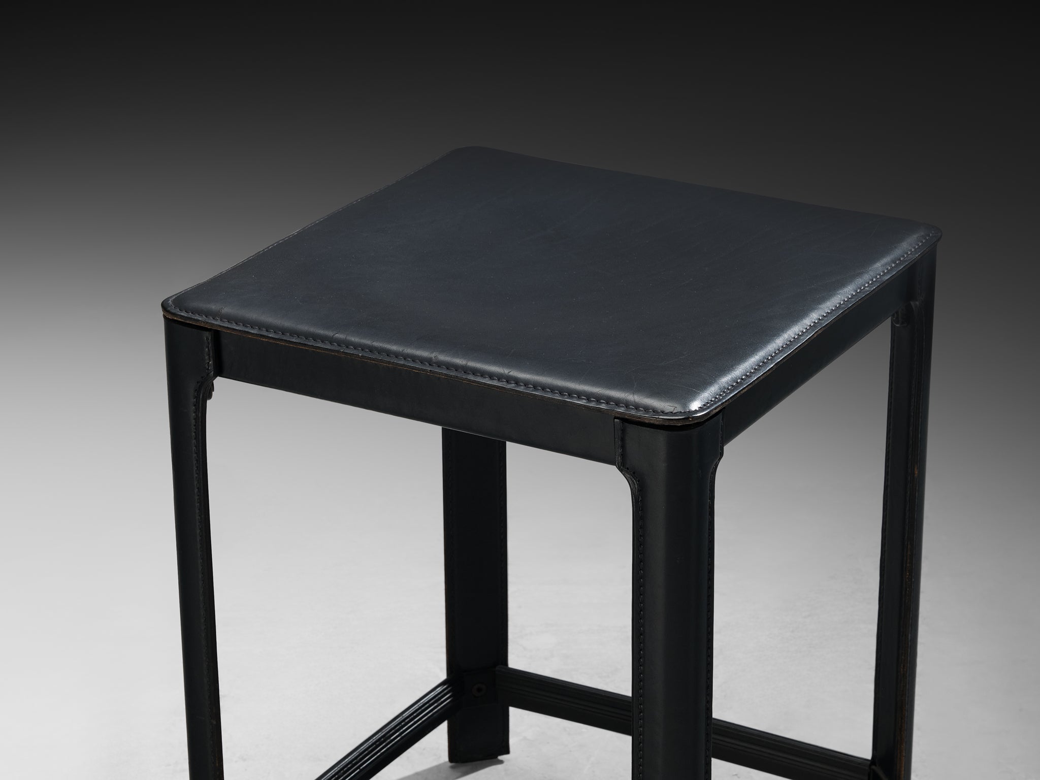 Matteo Grassi Bar Stools in Grey Leather