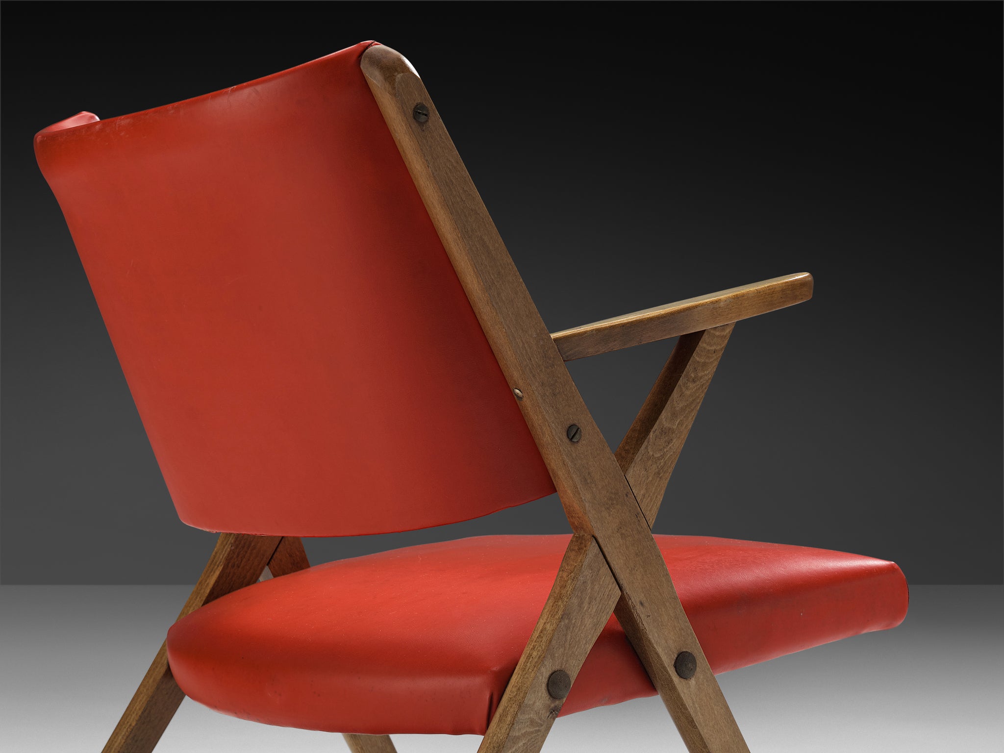 Italian Armchair in Bright Red Seating Morentz