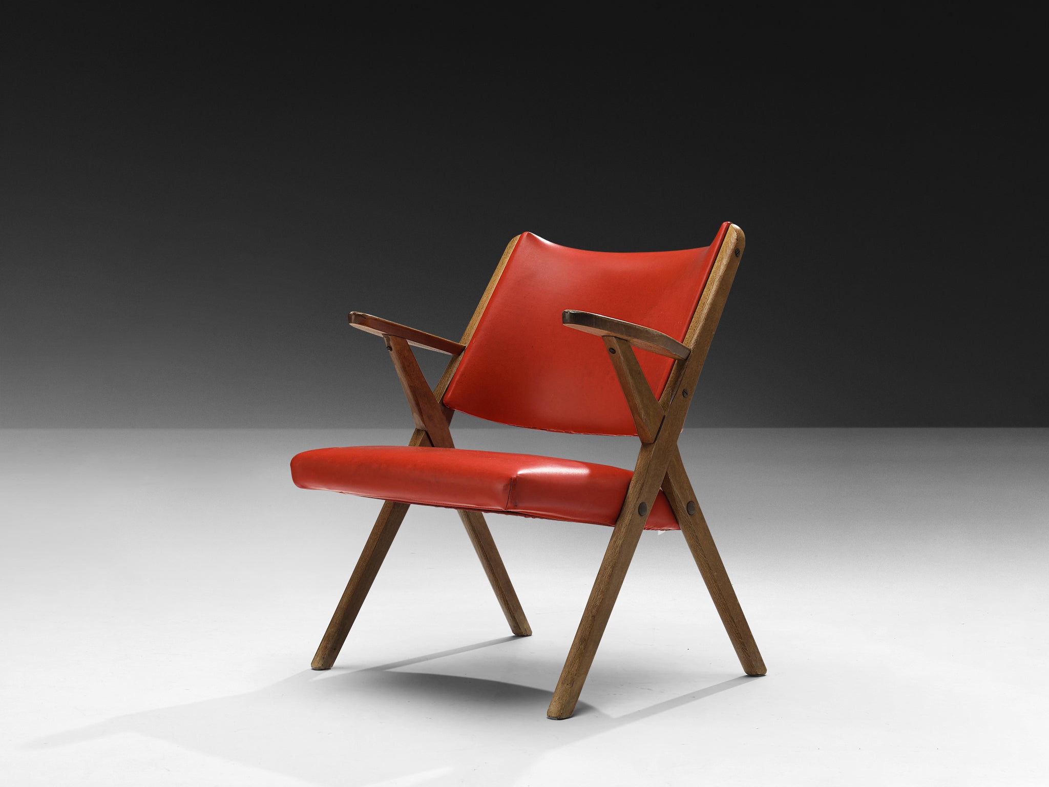 Italian Armchair in Bright Red Seating Morentz