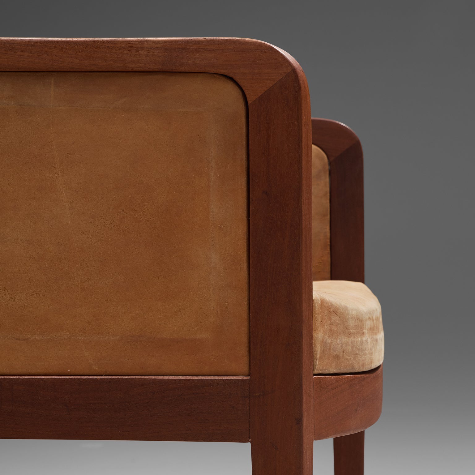Kaj Gottlob for Rud Rasmussen Pair of Armchairs in Mahogany and Leather seating Morentz