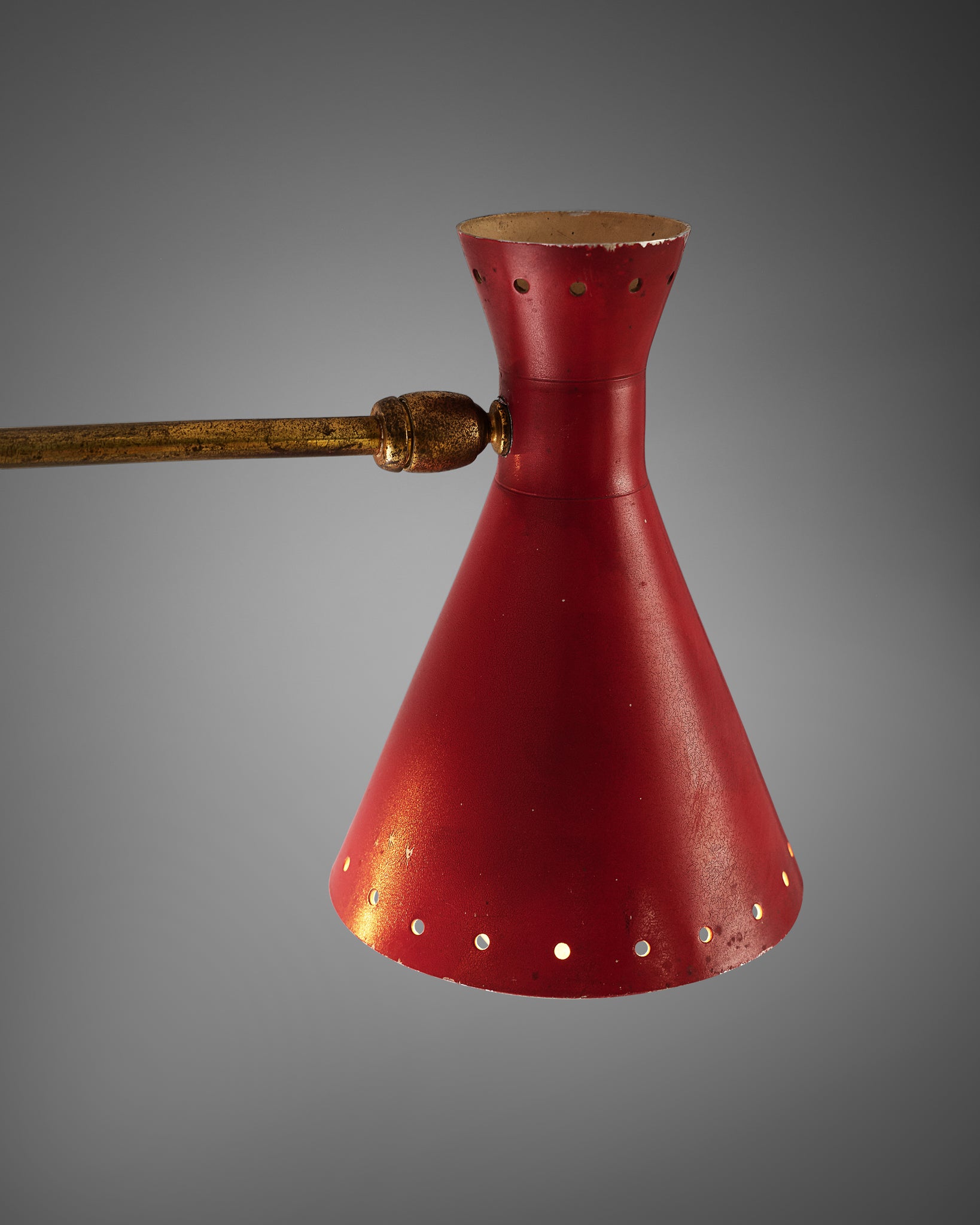 Italian Chandelier with Three Colorful Patinated Shades