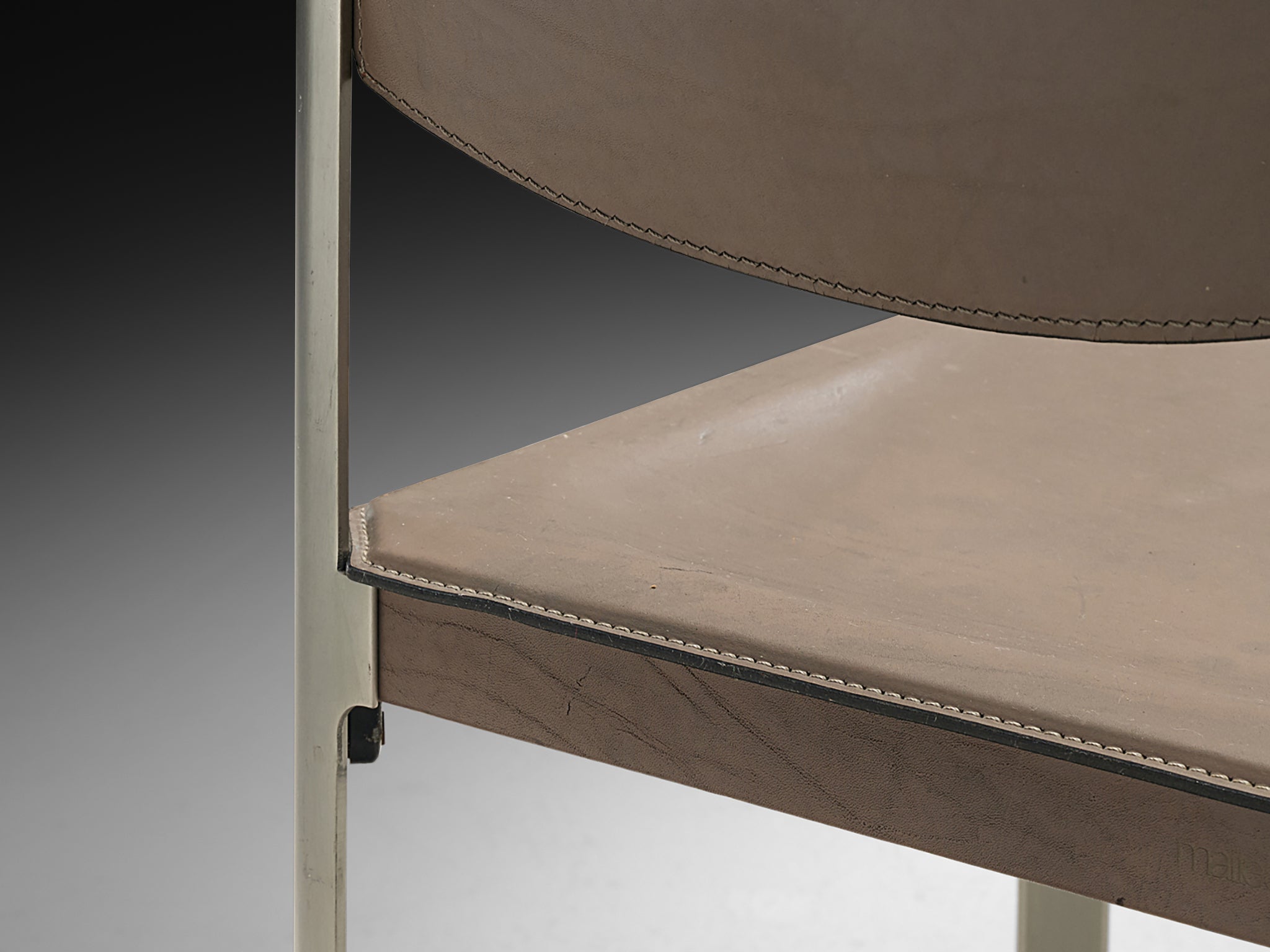 Matteo Grassi Dining Chairs in Leather and Steel