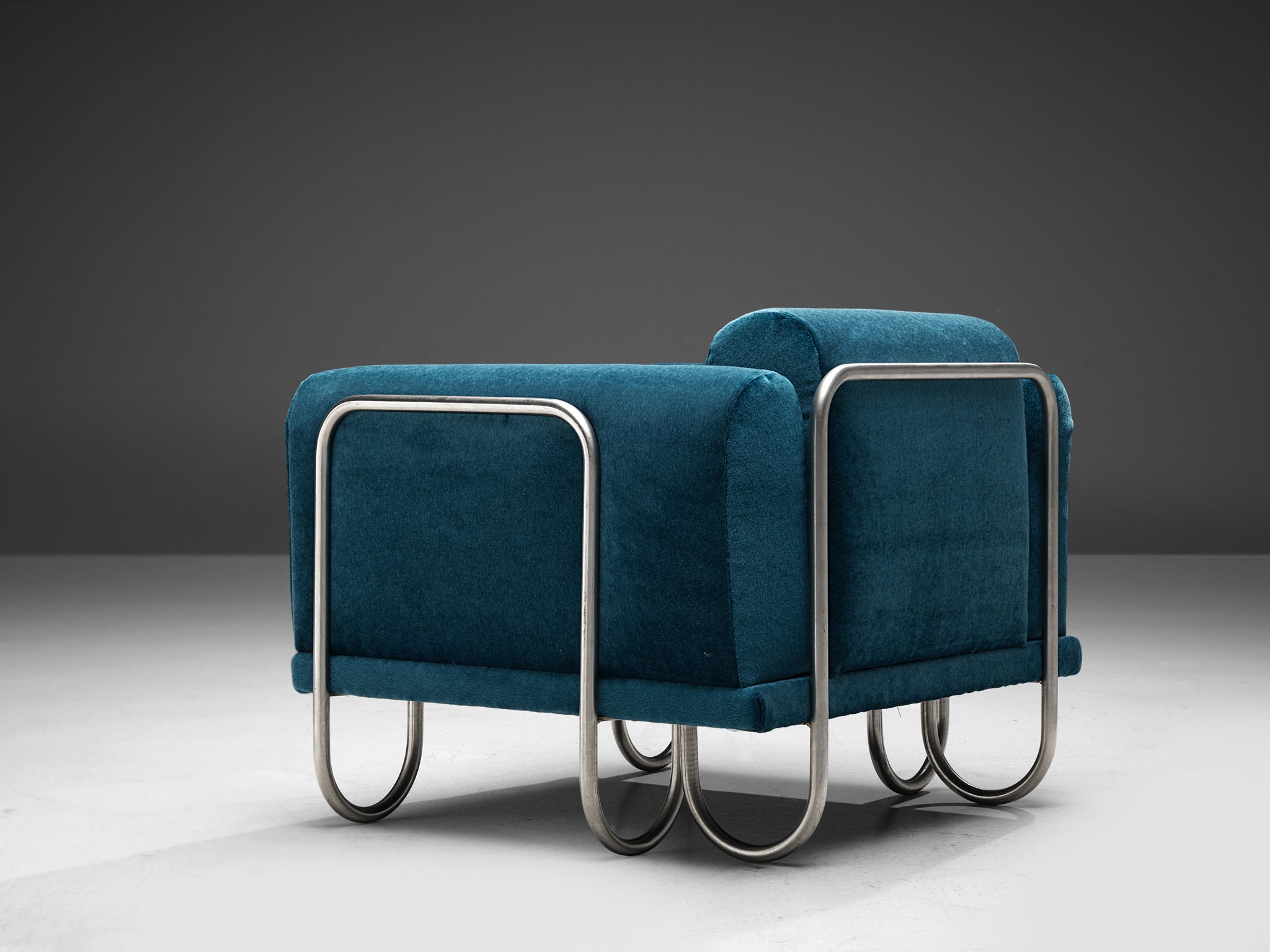 Byron Botker for Landes Lounge Chairs with Tubular Frames in Blue