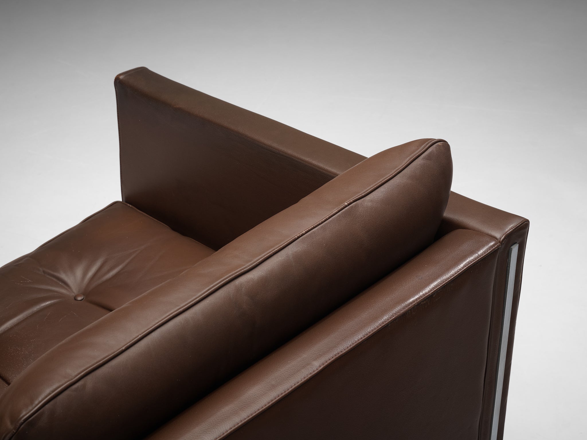 Pierre Paulin for Artifort Armchair Model '442' in Brown Leather seating Morentz