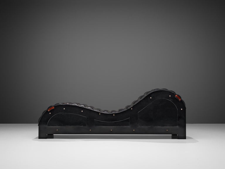 Mats Theselius for Källemo Exclusive Chaise Longue in Black Leather