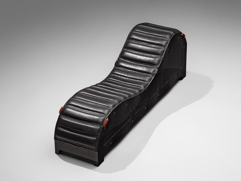 Mats Theselius for Källemo Exclusive Chaise Longue in Black Leather