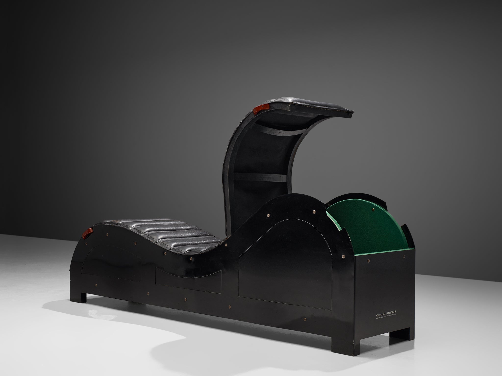 Mats Theselius for Källemo Limited Edition Chaise Lounge in Black Leather Seating Morentz