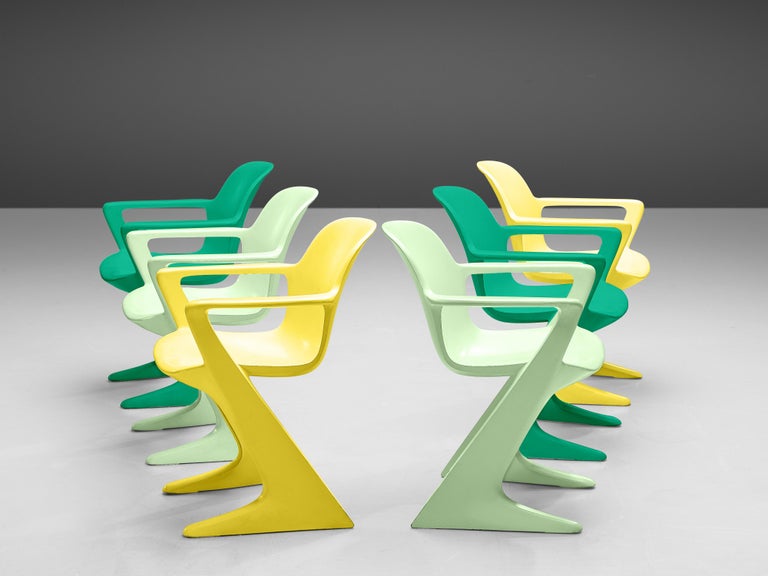 Ernst Moeckl Set of Six Colorful Kangaroo Chairs