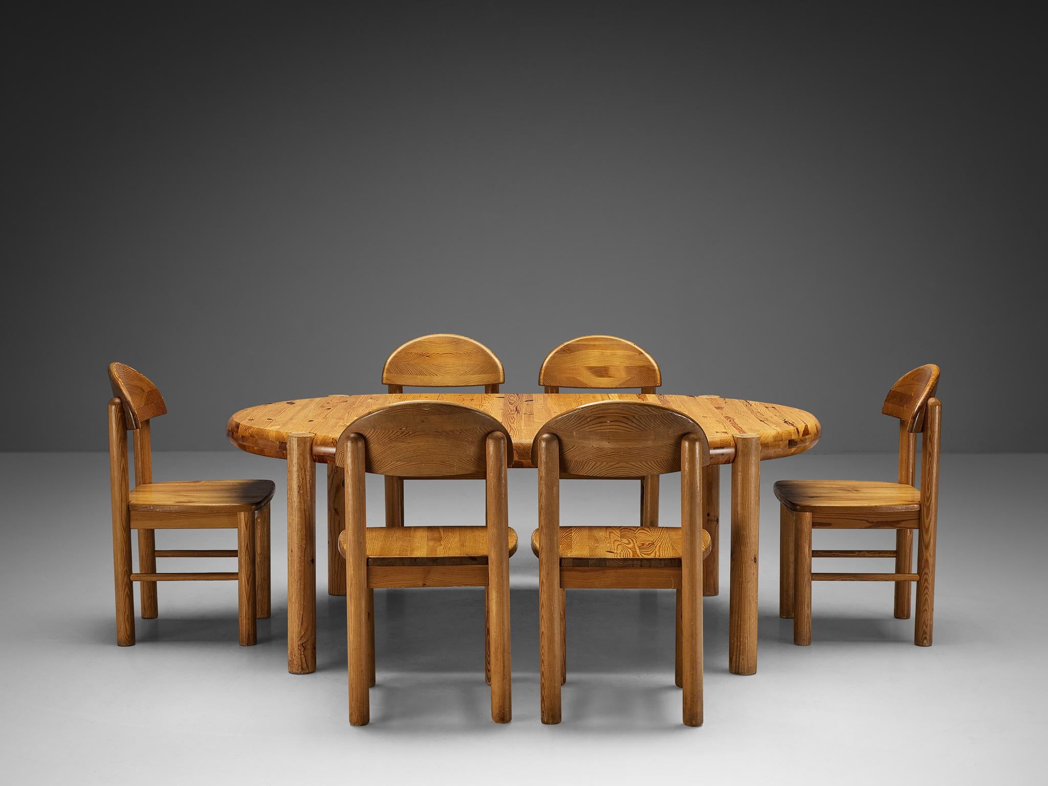 Rainer Daumiller Extendable Dining Table with Dining Chairs in Solid Pine