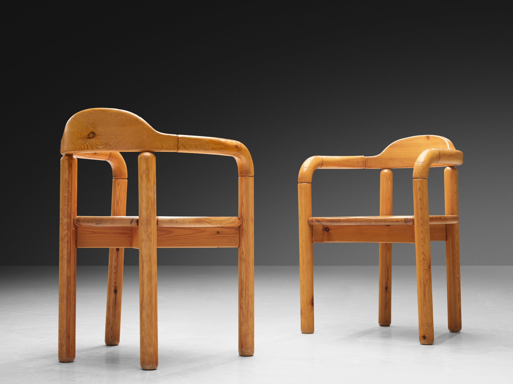 Rainer Daumiller Set of Six Armchairs in Solid Pine Seating Morentz