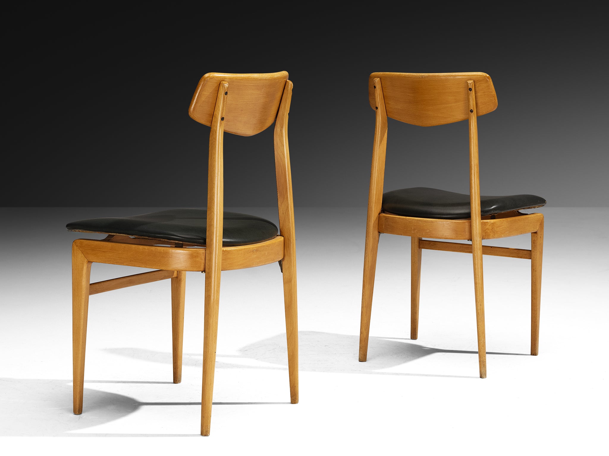 Danish Set of Ten Danish Sculptural Chairs in Blonde Wood Seating Morentz