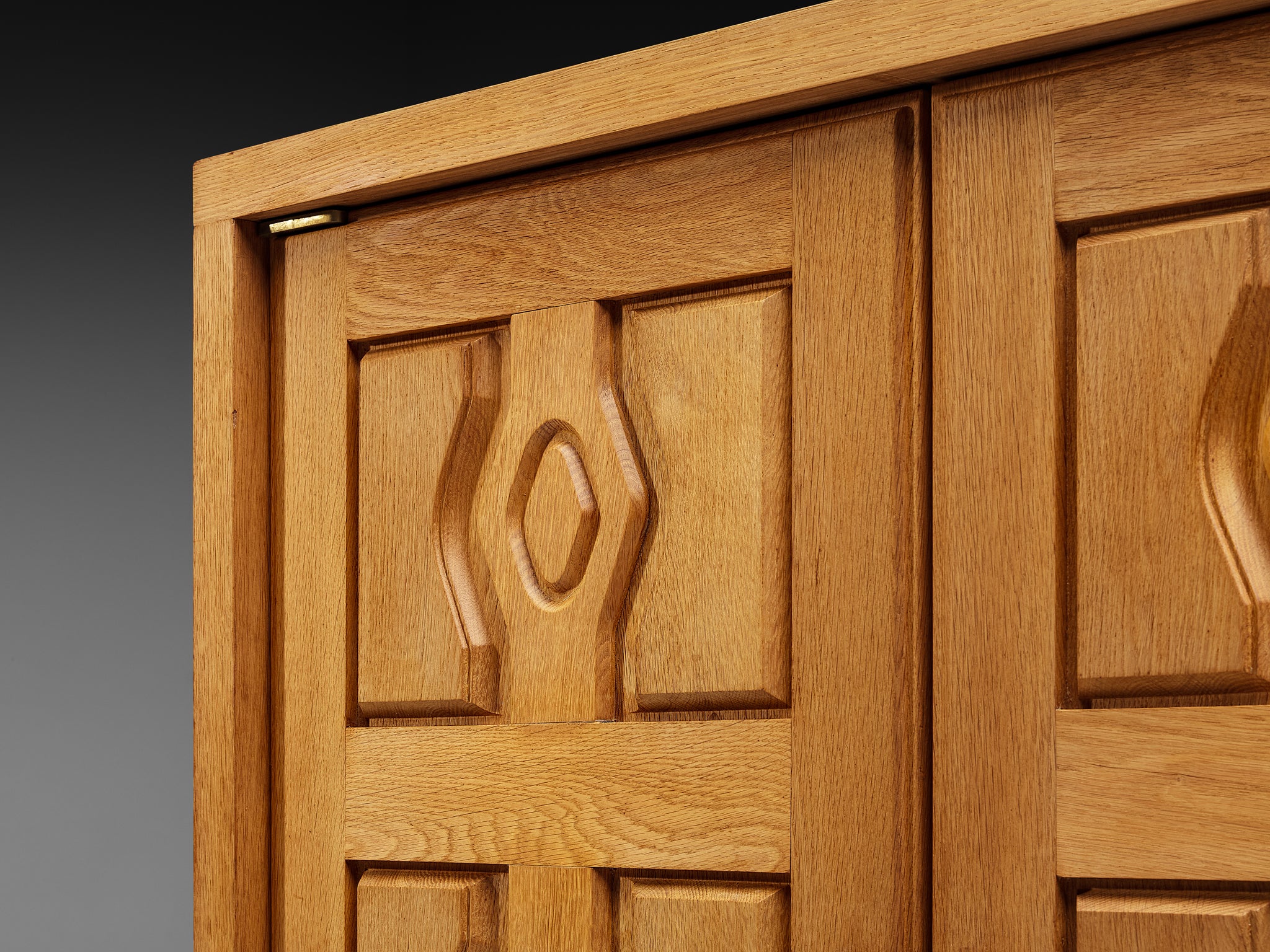 Guillerme & Chambron 'Thierry' Cabinet in Oak and Ceramic Case pieces and storage cabinets Morentz
